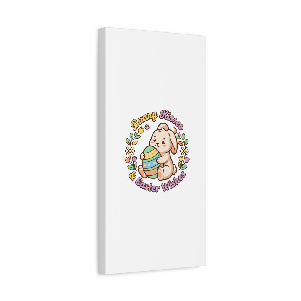 Bunny Kisses Easter Wishes Canvas | Easter Bunny Aesthetic, Pastel Spring