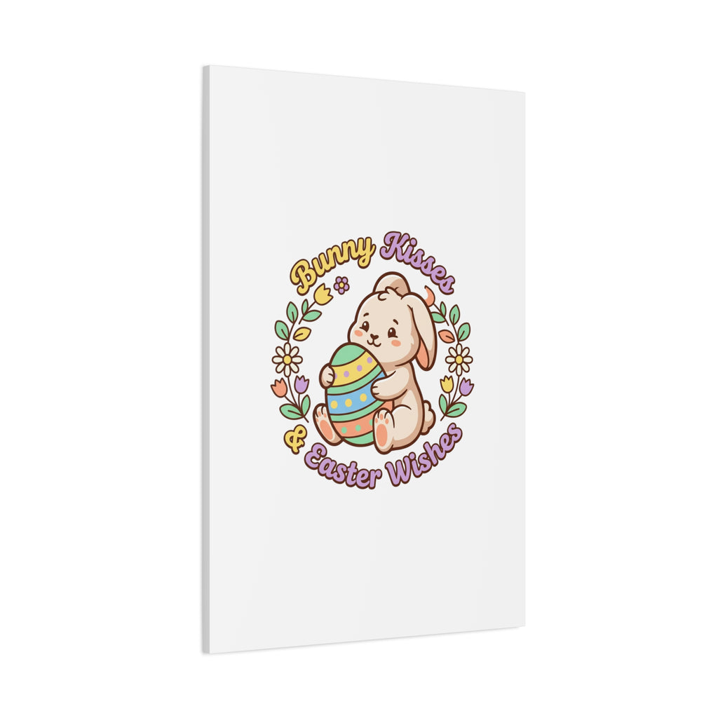 Bunny Kisses Easter Wishes Canvas | Easter Bunny Aesthetic, Pastel Spring