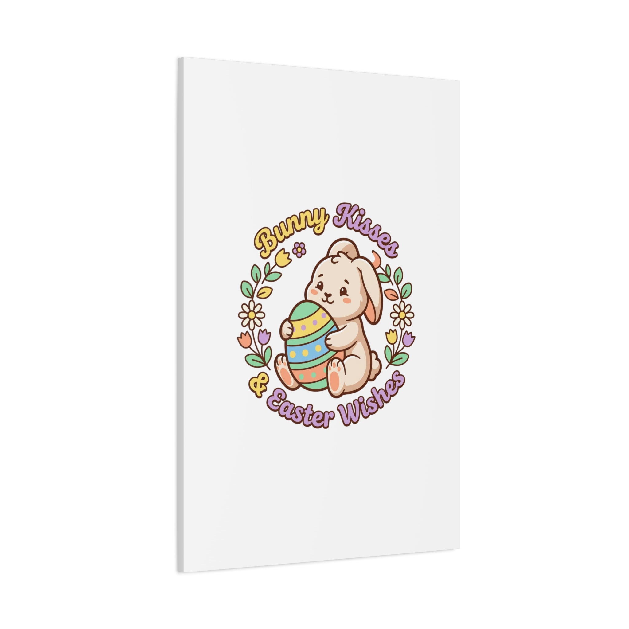 Bunny Kisses Easter Wishes Canvas | Easter Bunny Aesthetic, Pastel Spring