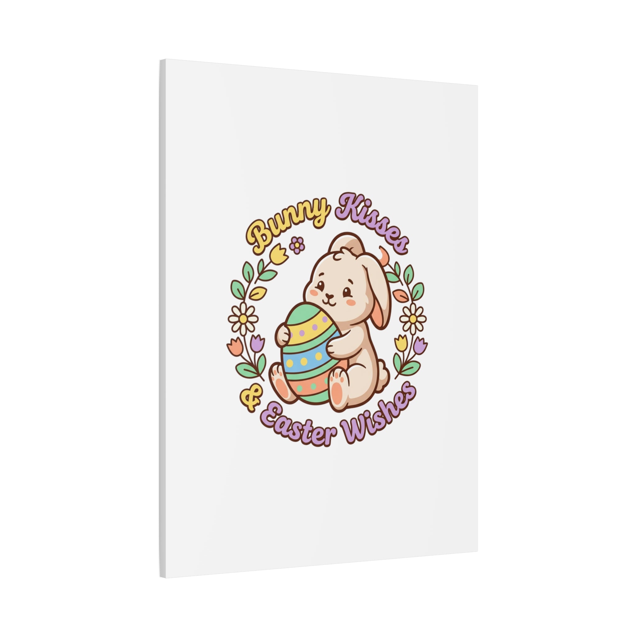 Bunny Kisses Easter Wishes Canvas | Easter Bunny Aesthetic, Pastel Spring