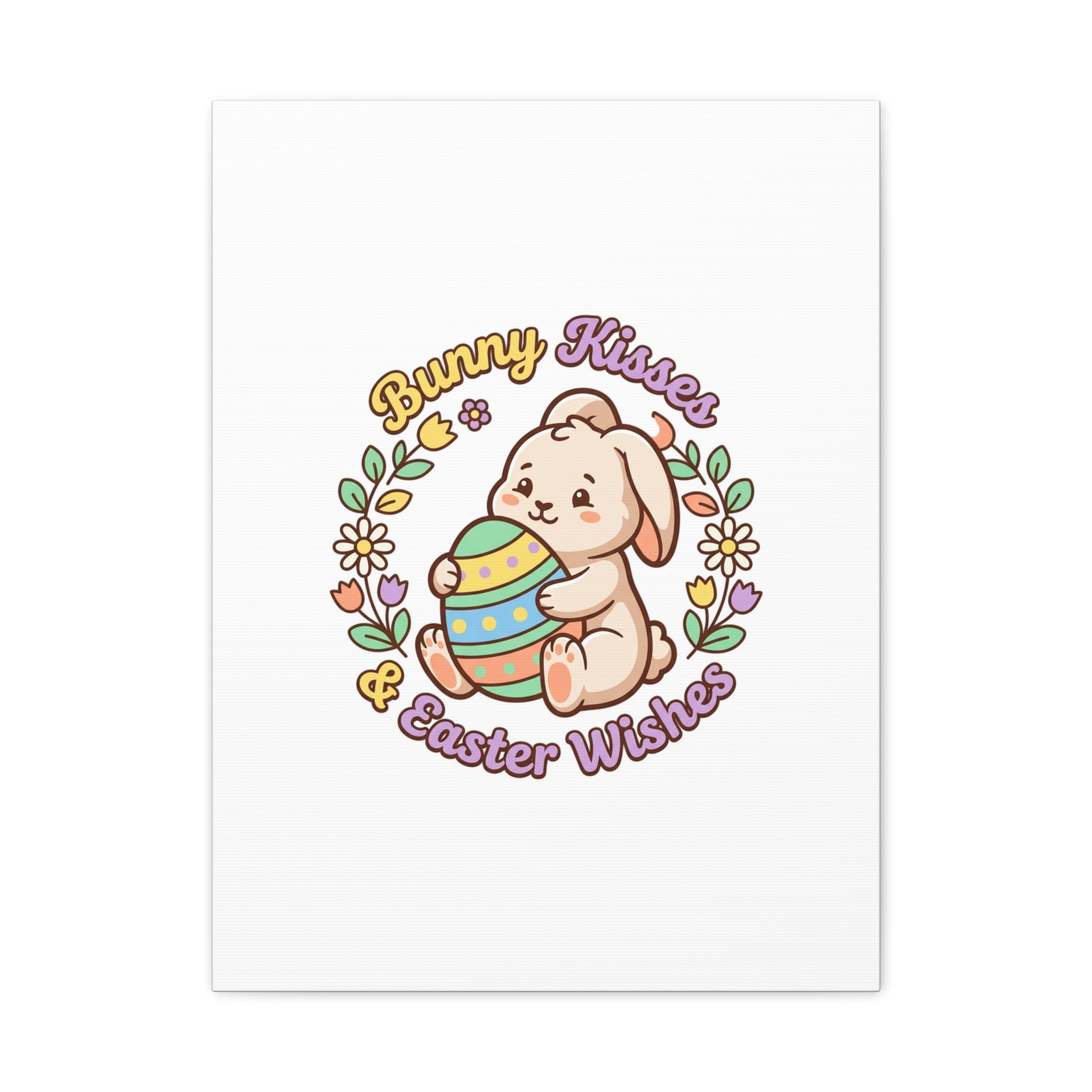 Bunny Kisses Easter Wishes Canvas | Easter Bunny Aesthetic, Pastel Spring