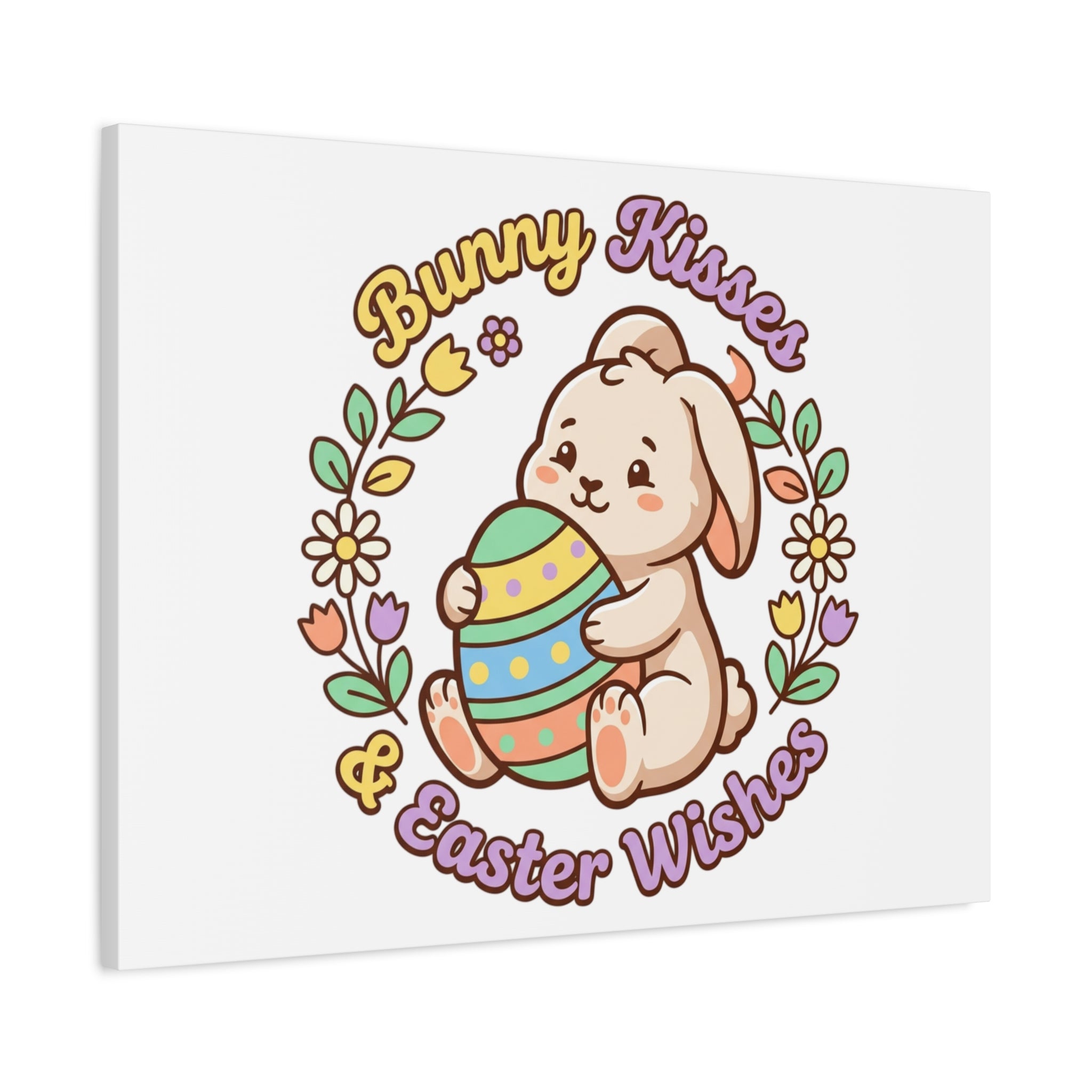 Bunny Kisses Easter Wishes Canvas | Easter Bunny Aesthetic, Pastel Spring