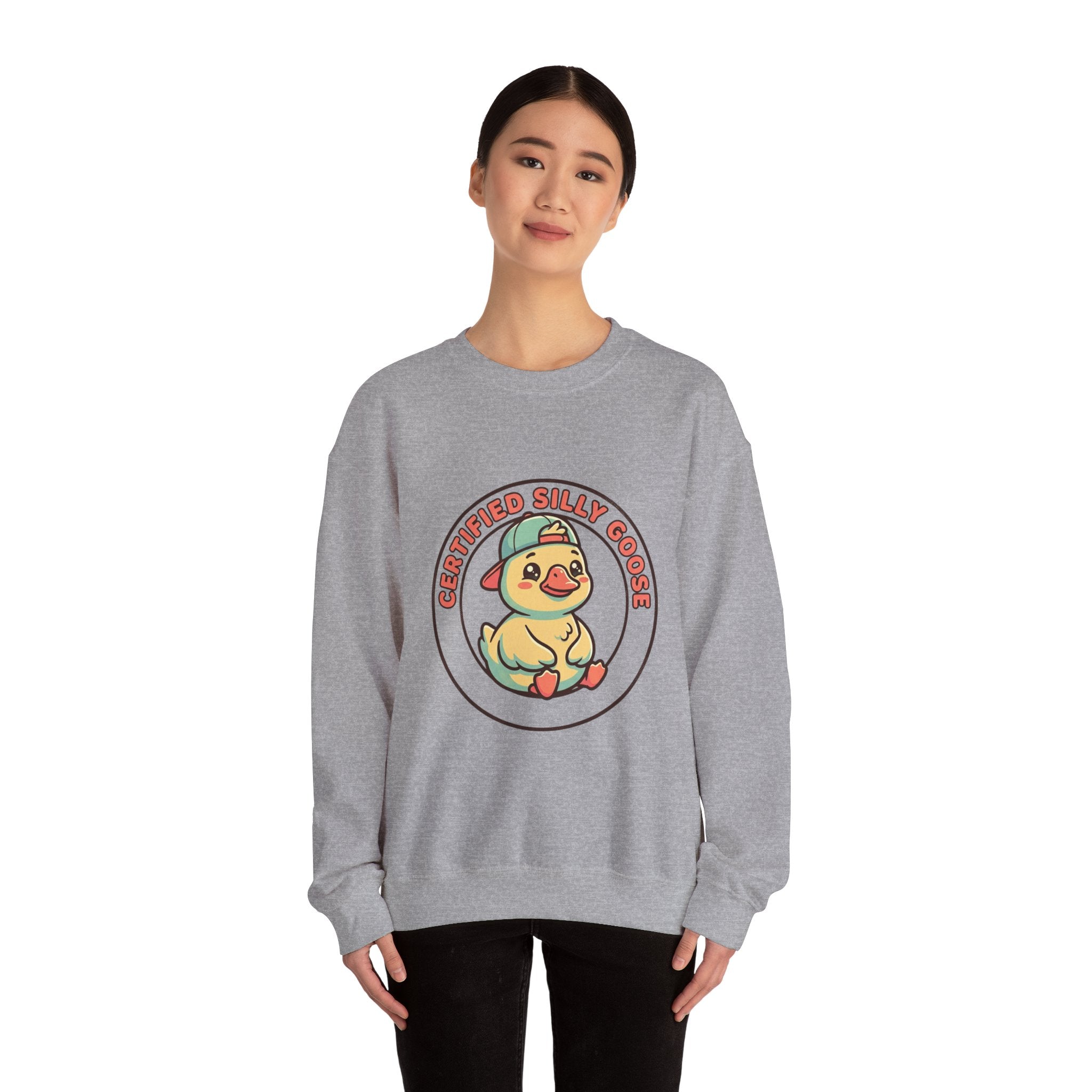 Certified Silly Goose Crewneck Sweatshirt | wholesome meme, cute animal pun