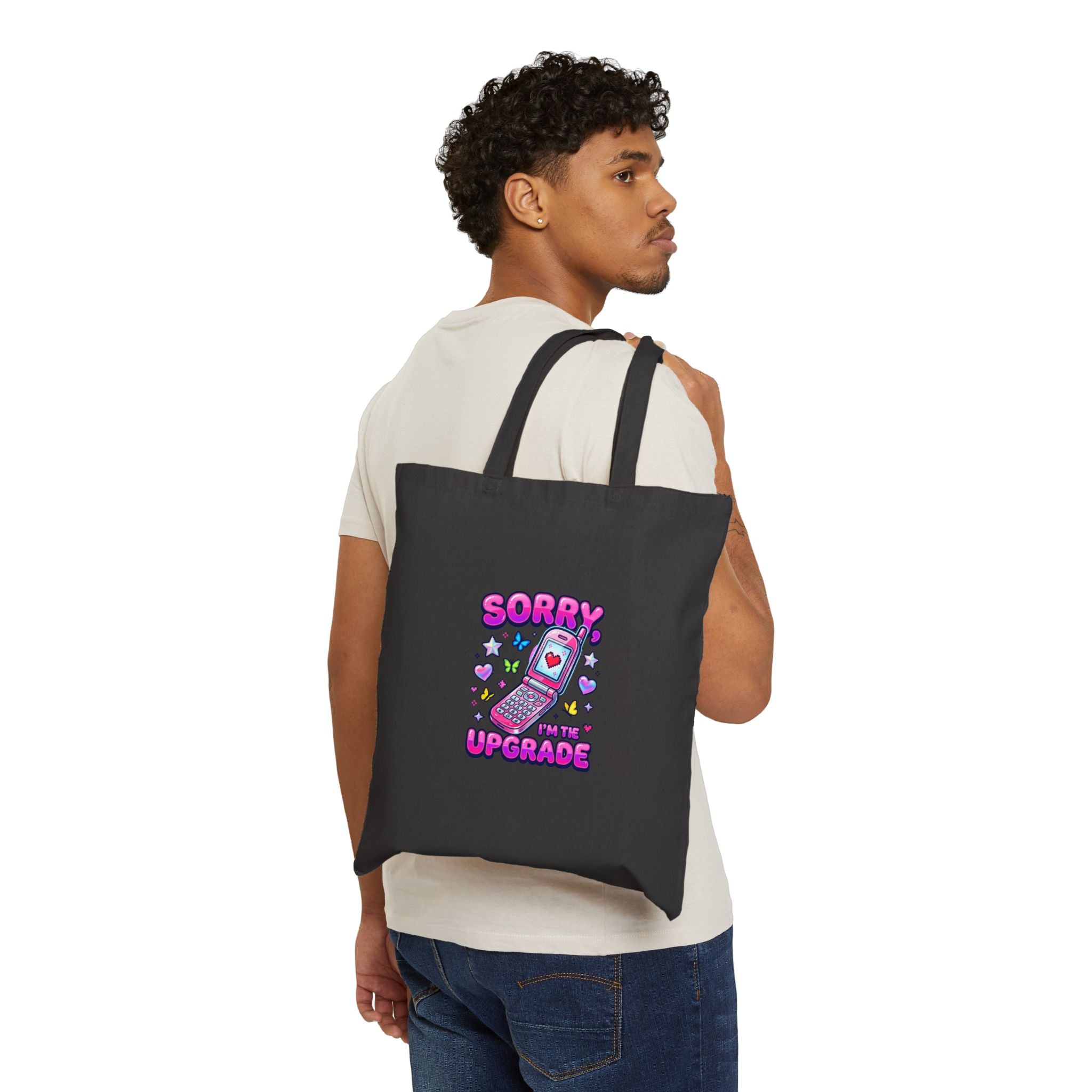 Sorry Upgrade Y2K Graphic Tote | 2000s Retro Internet, Candy Pop Aesthetic