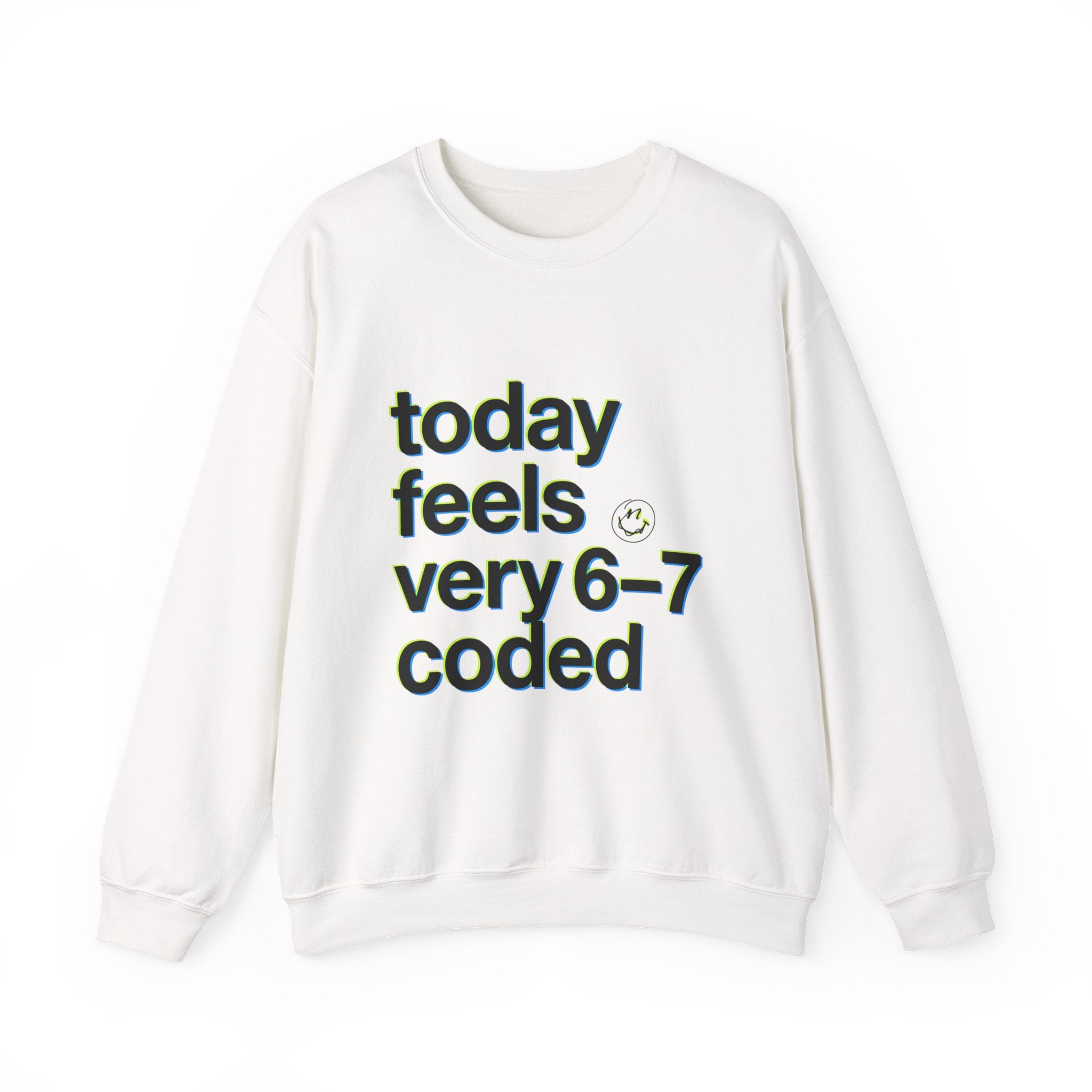 6-7 coded crewneck sweatshirt | 67 shirt, absurdist humor