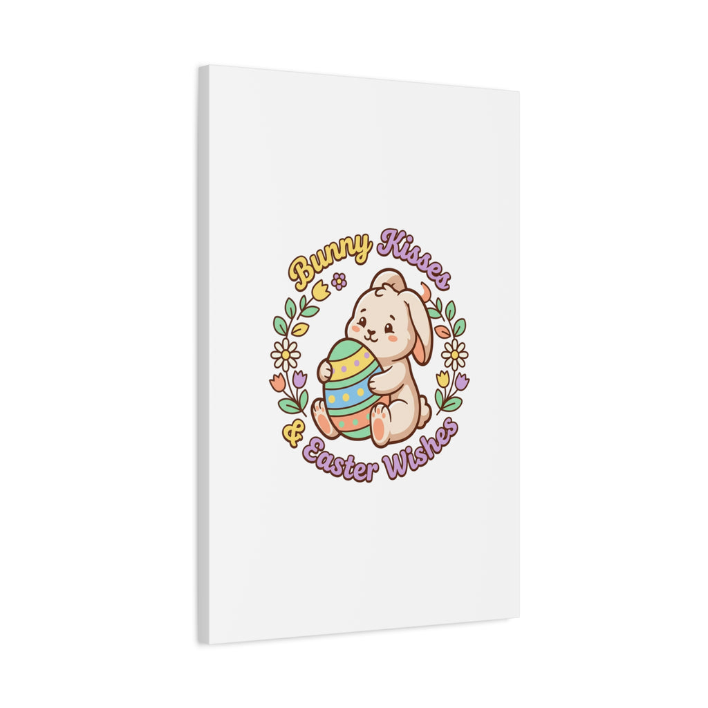 Bunny Kisses Easter Wishes Canvas | Easter Bunny Aesthetic, Pastel Spring