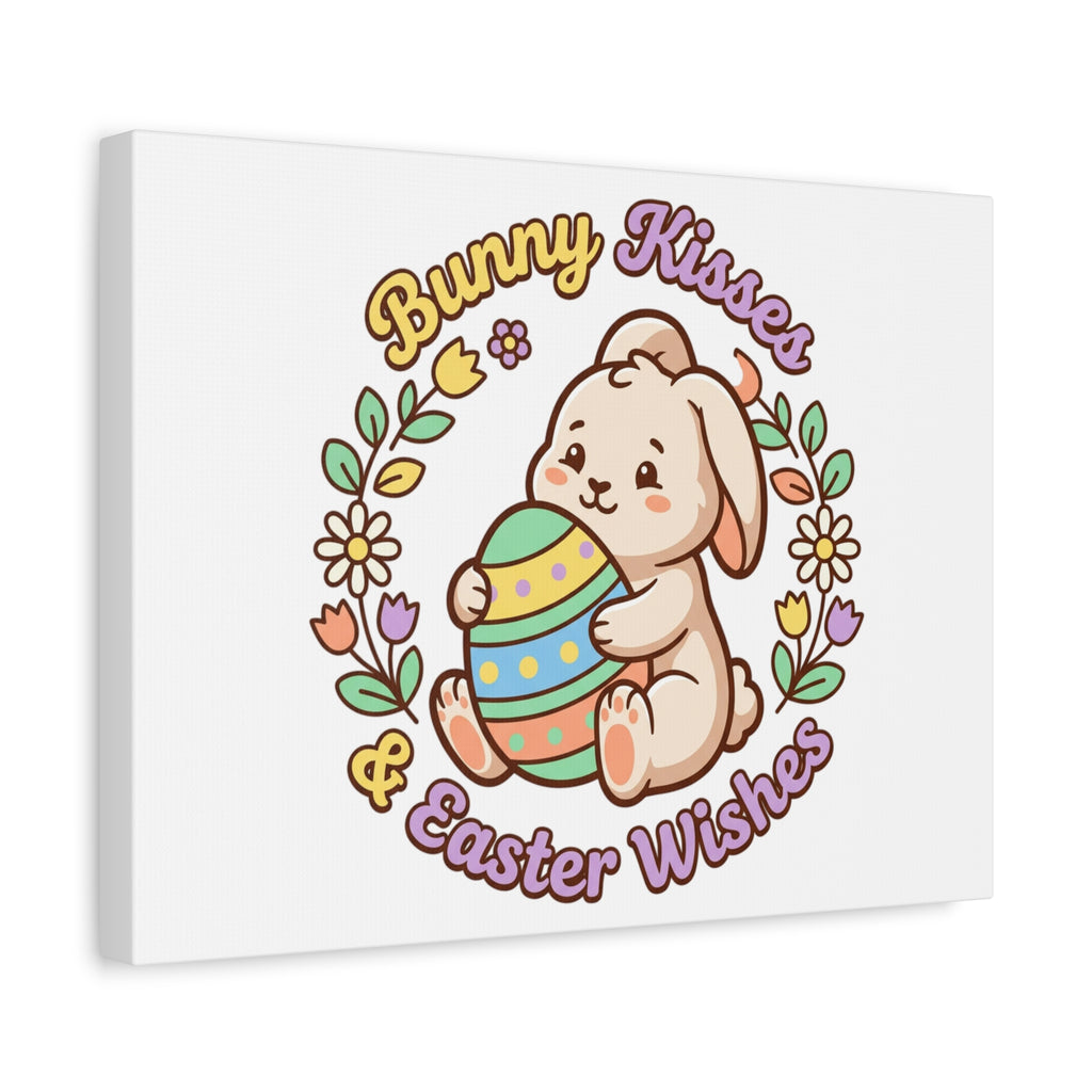 Bunny Kisses Easter Wishes Canvas | Easter Bunny Aesthetic, Pastel Spring