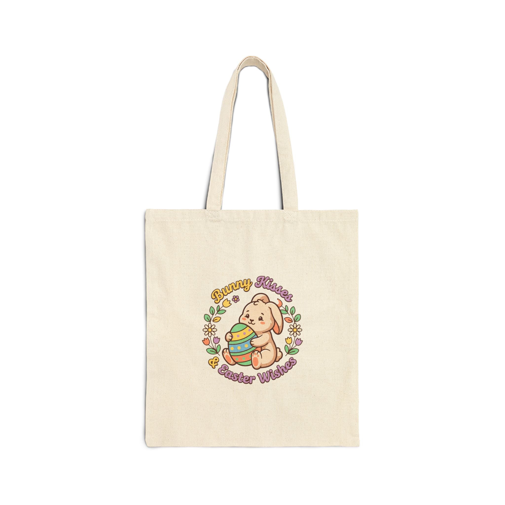 Easter Bunny Aesthetic Tote, pastel spring cottagecore canvas tote