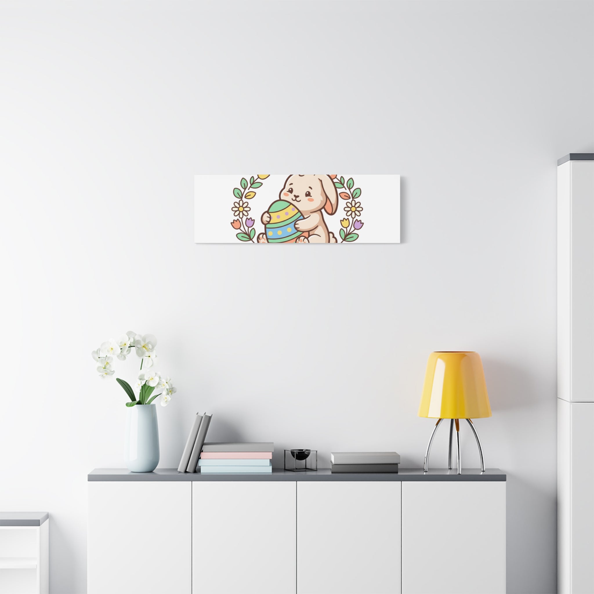 Bunny Kisses Easter Wishes Canvas | Easter Bunny Aesthetic, Pastel Spring