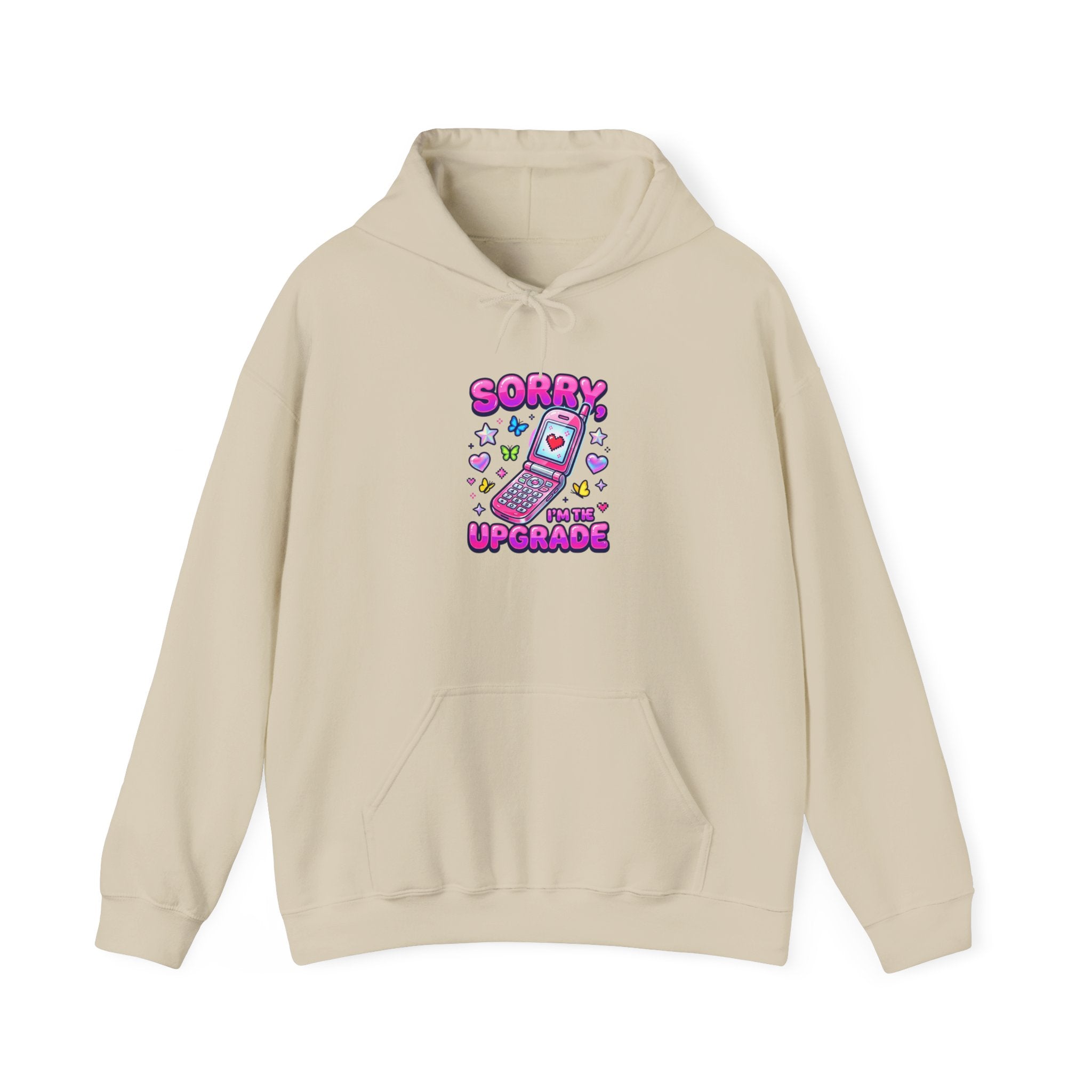 Sorry I Upgraded hoodie, Y2K aesthetic, retro internet graphic