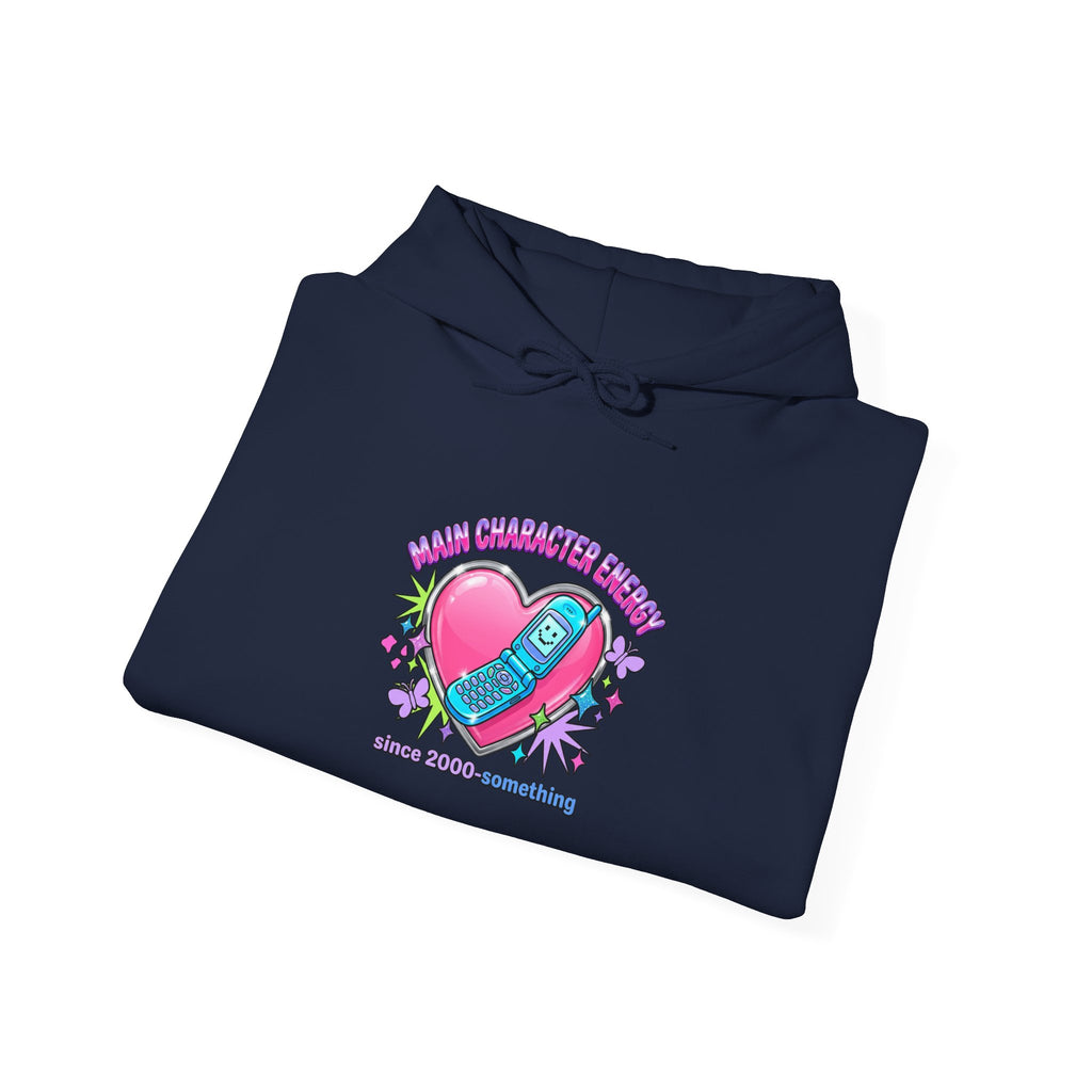 Flirty Y2K Heart Graphic Hoodie | 2000s Aesthetic, Retro Internet