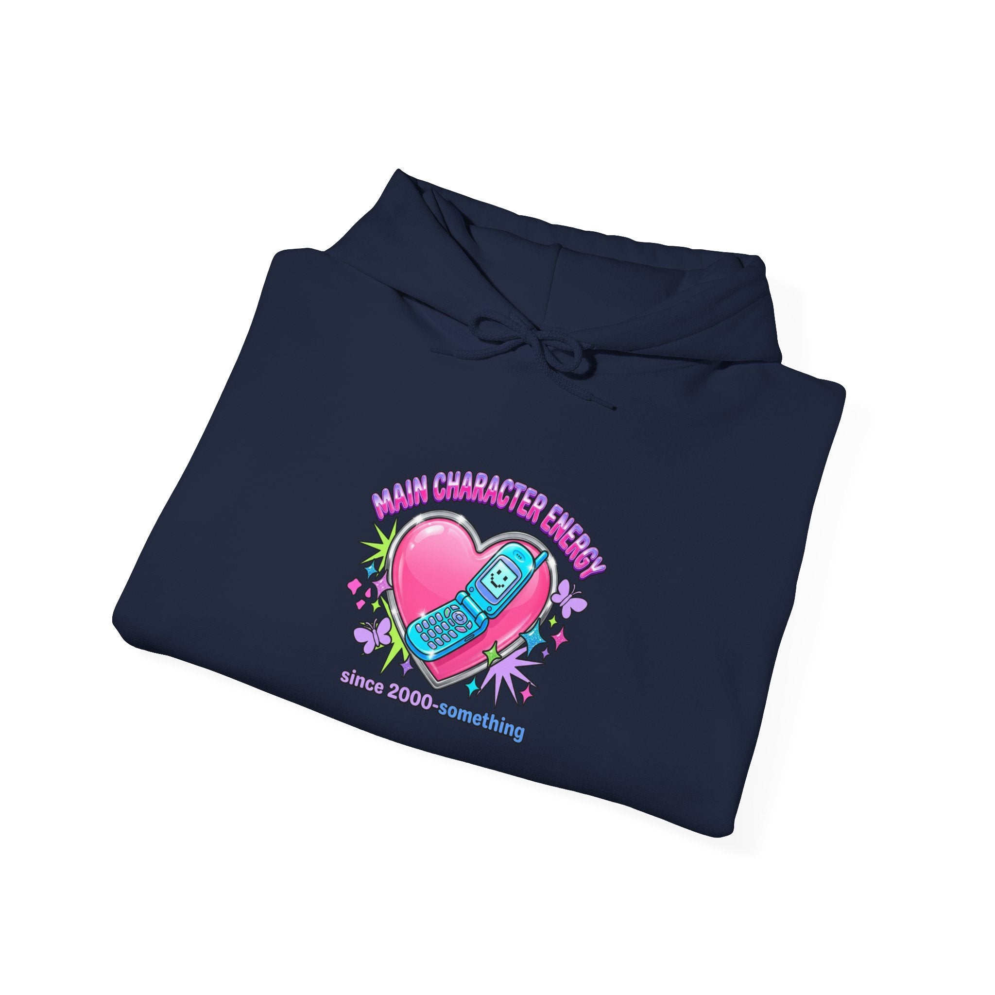 Flirty Y2K Heart Graphic Hoodie | 2000s Aesthetic, Retro Internet