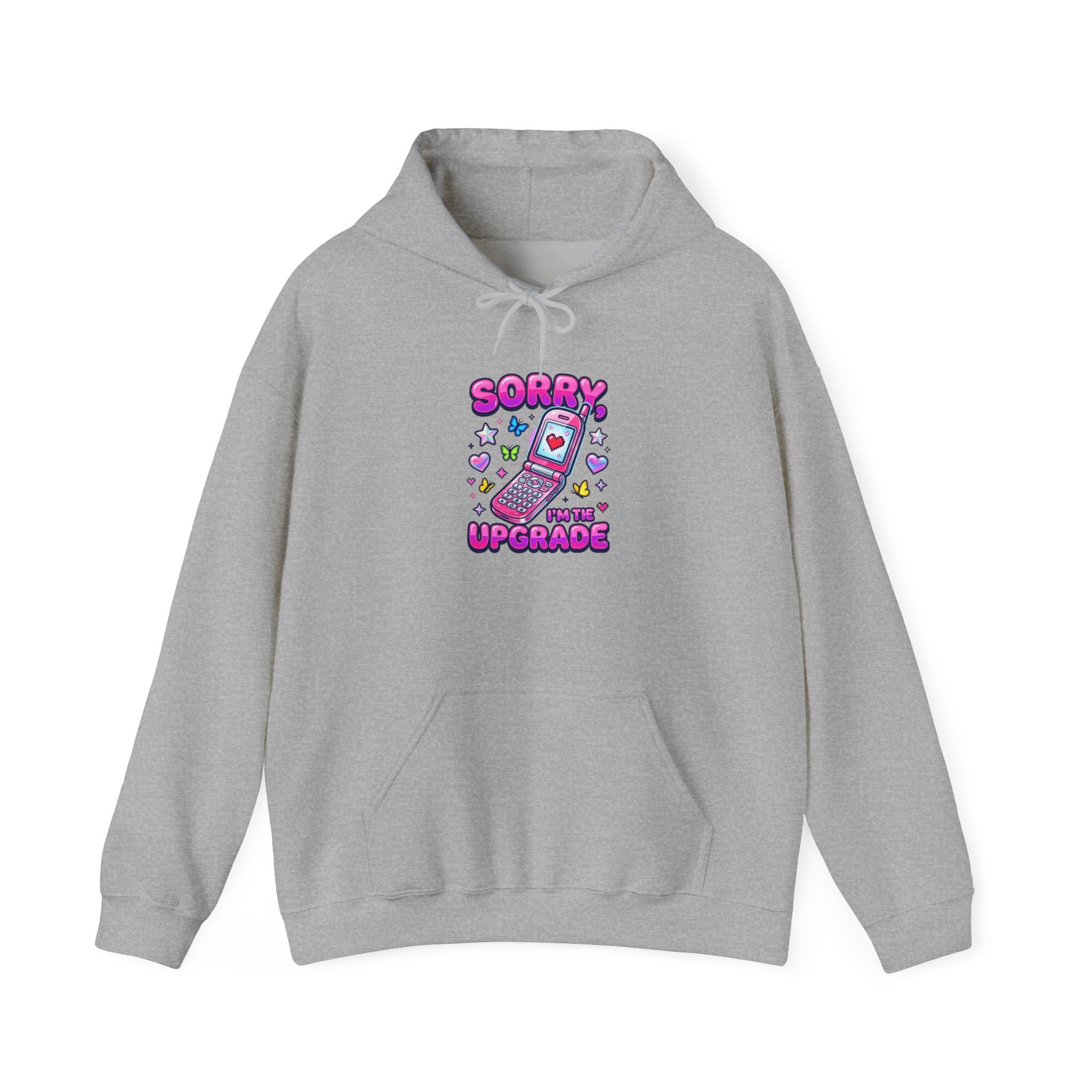 Sorry I Upgraded hoodie, Y2K aesthetic, retro internet graphic
