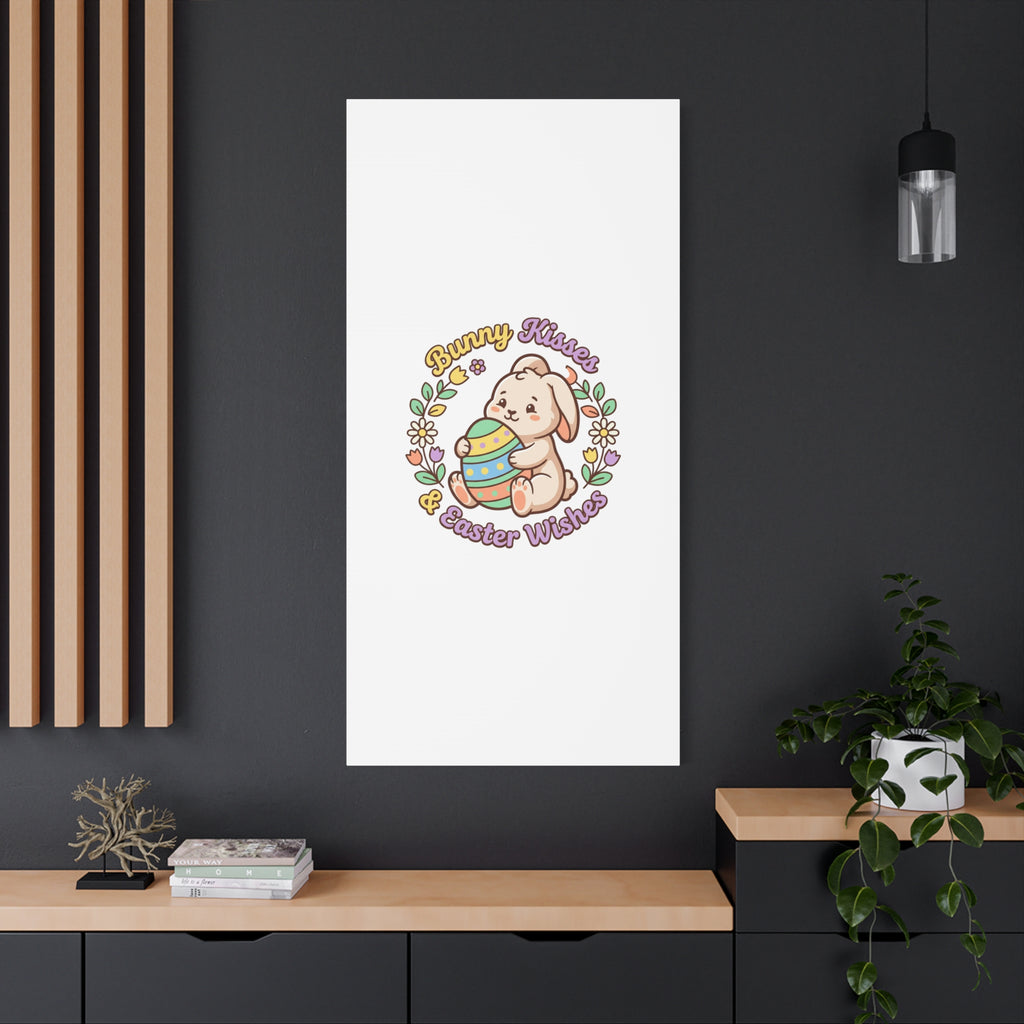 Bunny Kisses Easter Wishes Canvas | Easter Bunny Aesthetic, Pastel Spring
