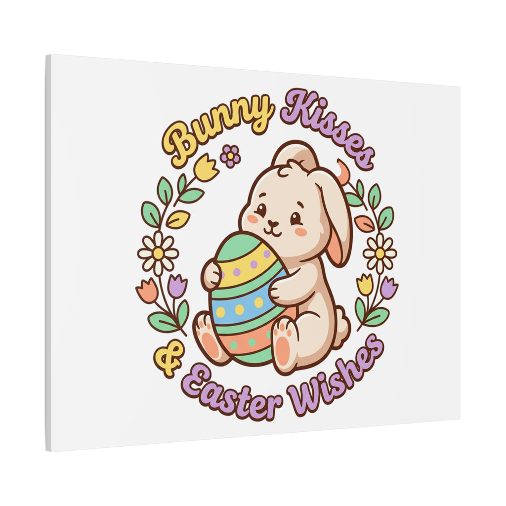 Bunny Kisses Easter Wishes Canvas | Easter Bunny Aesthetic, Pastel Spring