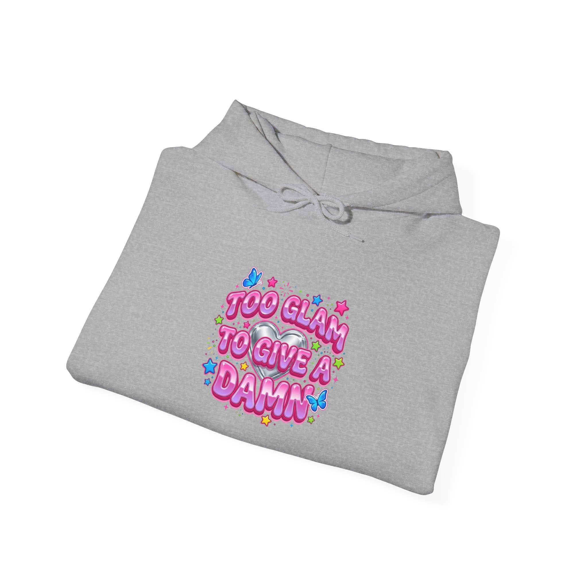 Too Glam To Give A Damn Hoodie | Y2K aesthetic, 2000s retro internet