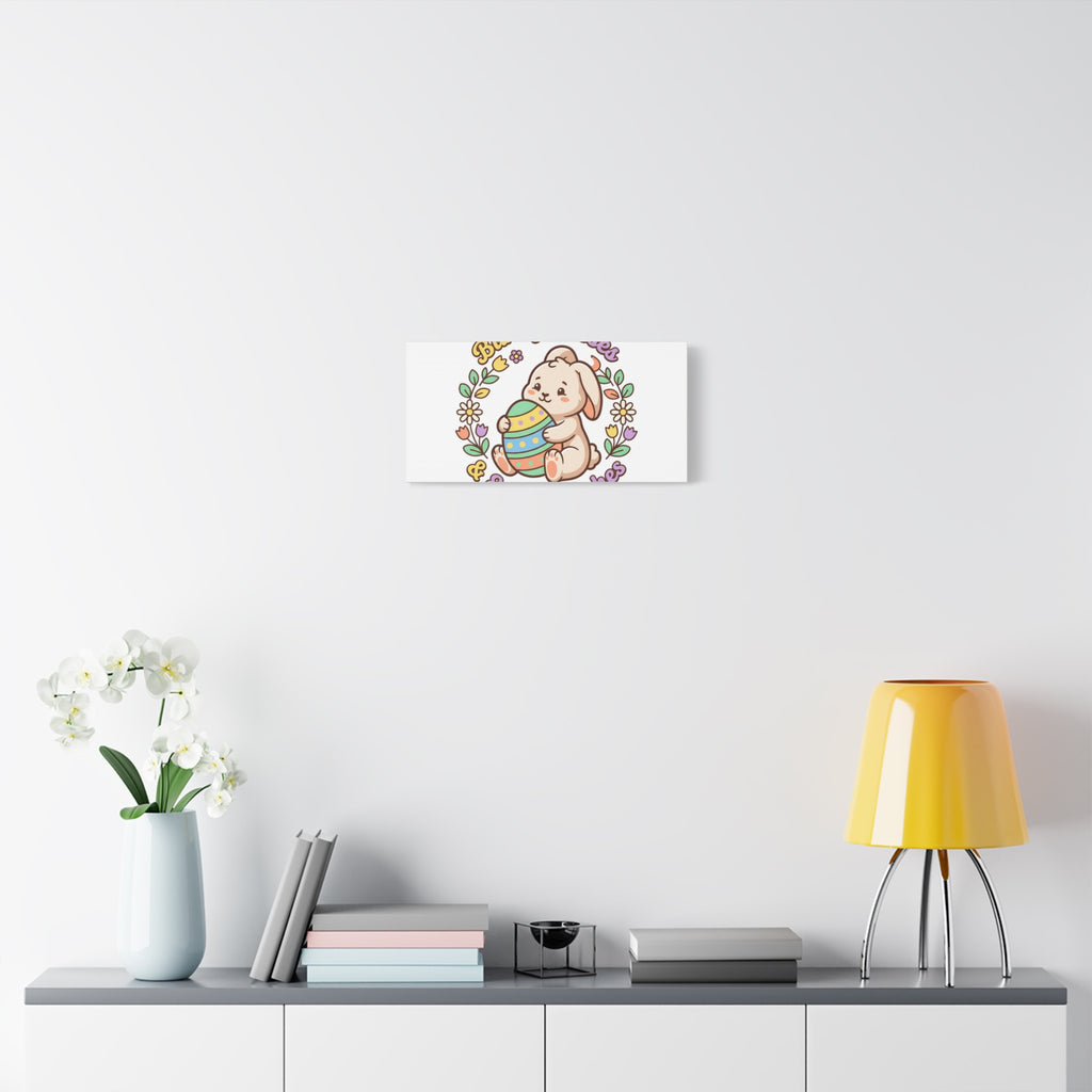 Bunny Kisses Easter Wishes Canvas | Easter Bunny Aesthetic, Pastel Spring