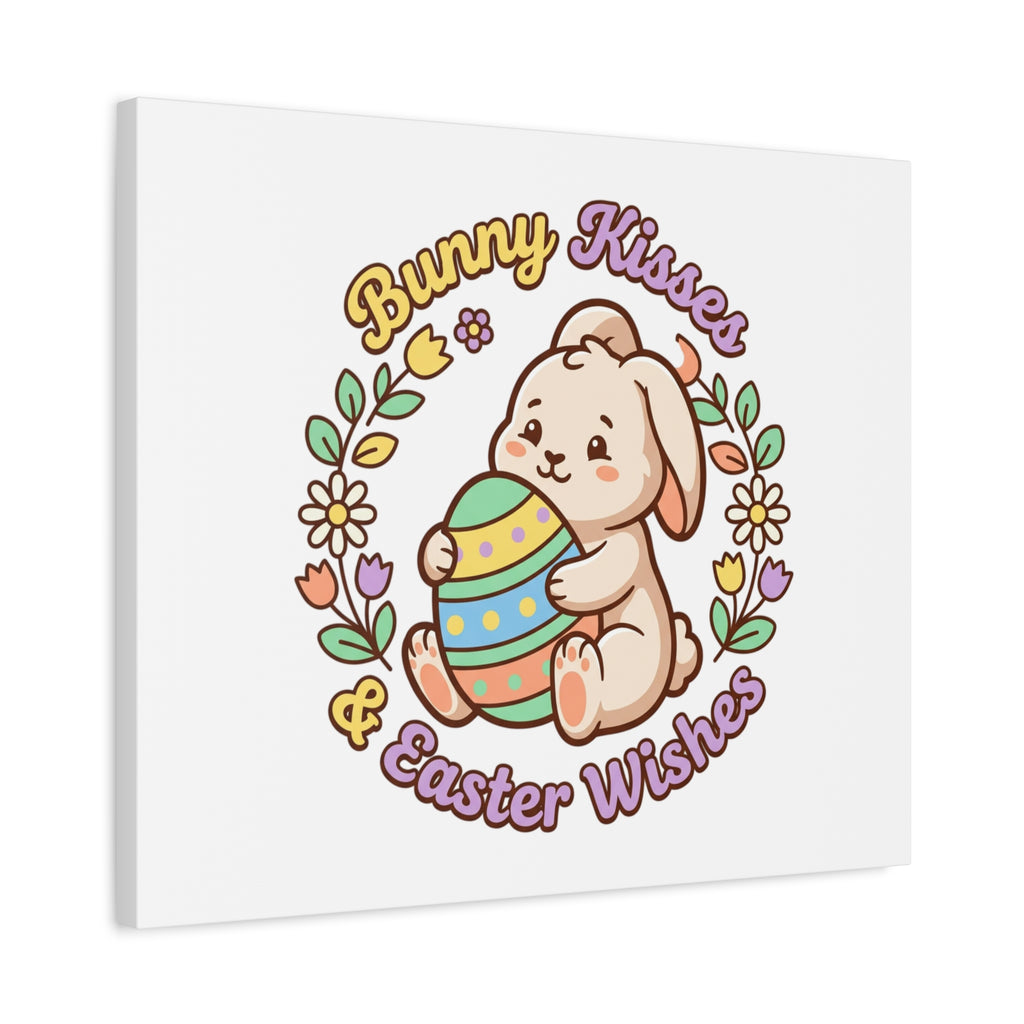 Bunny Kisses Easter Wishes Canvas | Easter Bunny Aesthetic, Pastel Spring