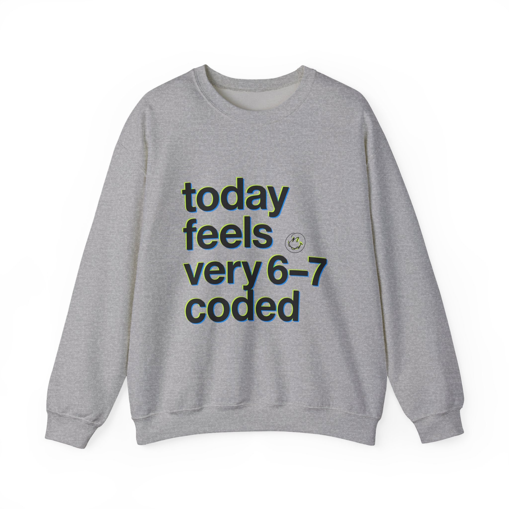 6-7 coded crewneck sweatshirt | 67 shirt, absurdist humor