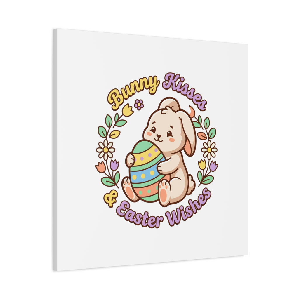 Bunny Kisses Easter Wishes Canvas | Easter Bunny Aesthetic, Pastel Spring