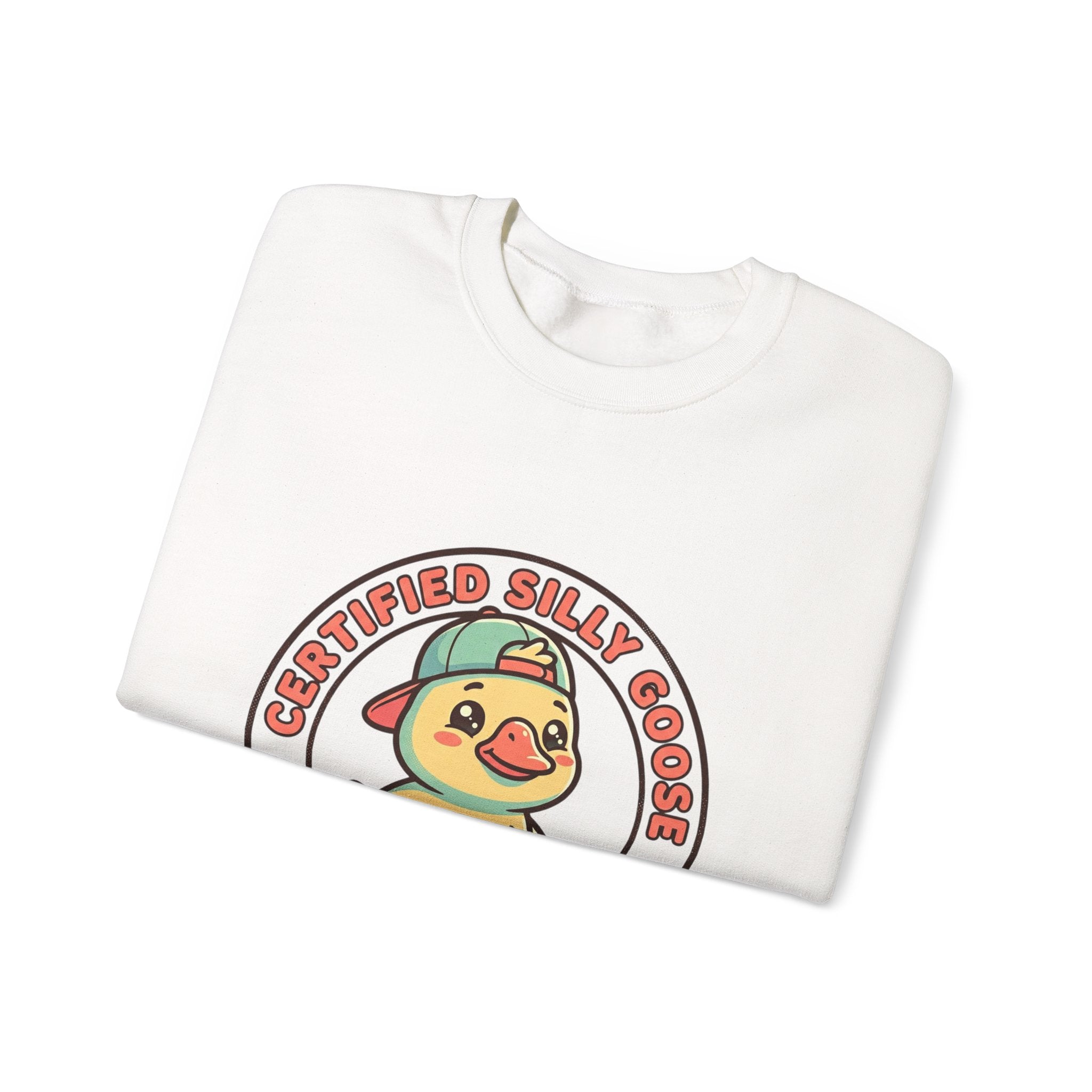 Certified Silly Goose Crewneck Sweatshirt | wholesome meme, cute animal pun