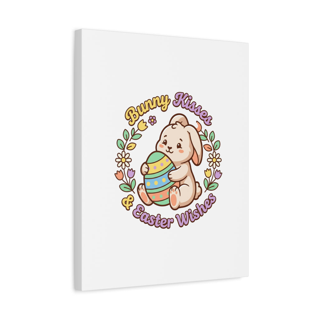 Bunny Kisses Easter Wishes Canvas | Easter Bunny Aesthetic, Pastel Spring