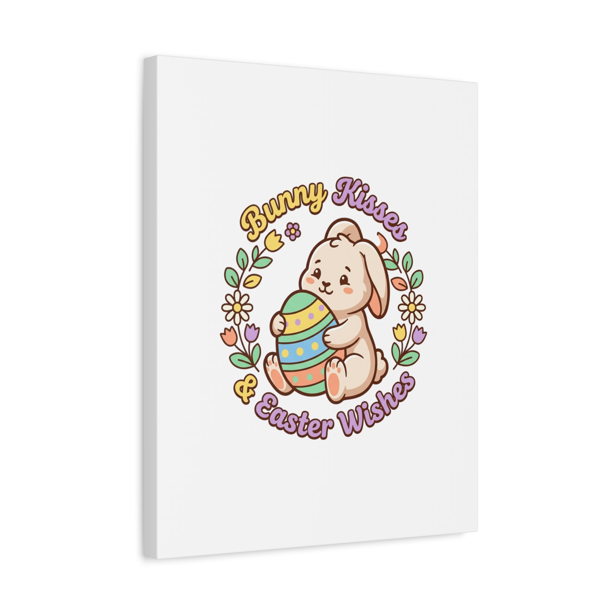 Bunny Kisses Easter Wishes Canvas | Easter Bunny Aesthetic, Pastel Spring