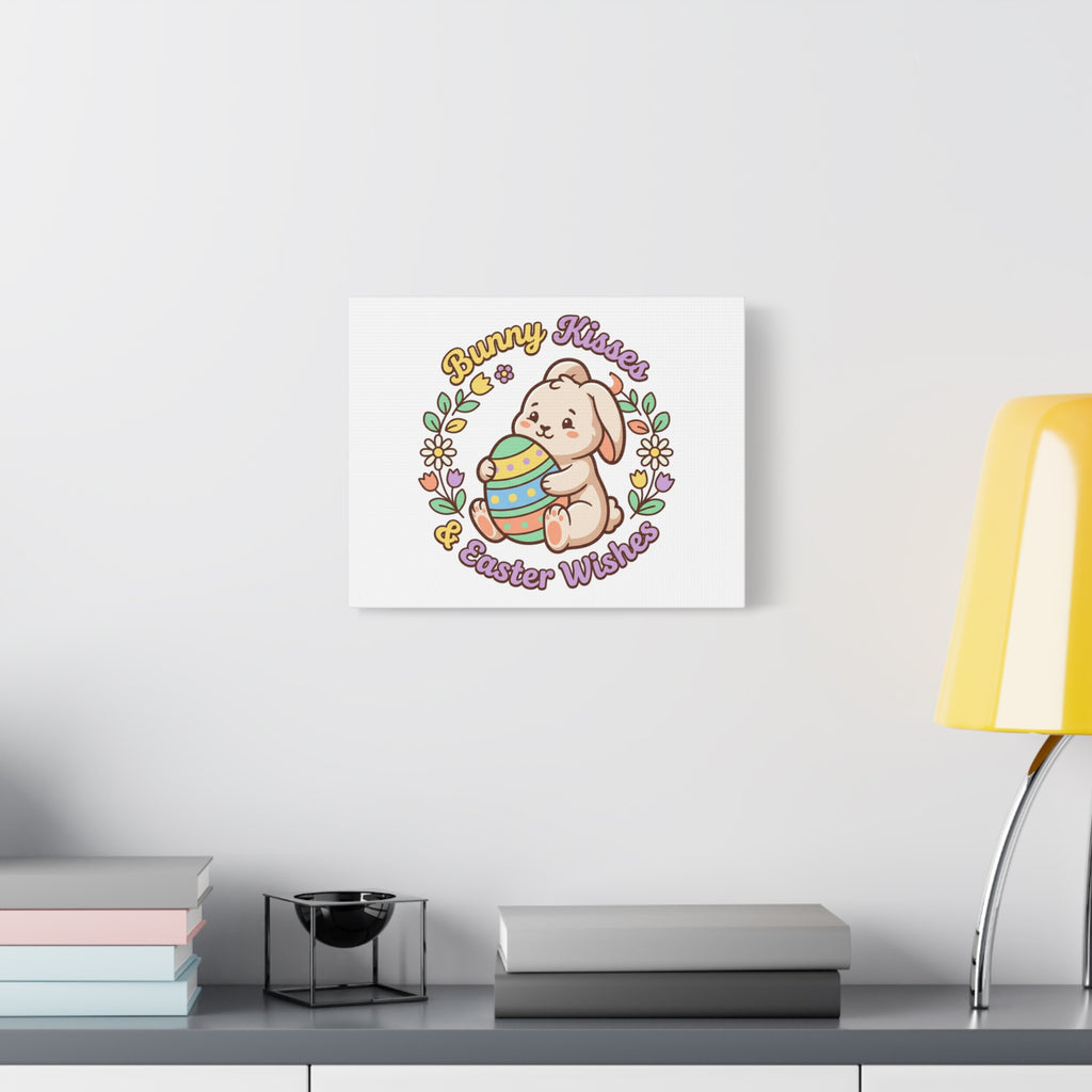 Bunny Kisses Easter Wishes Canvas | Easter Bunny Aesthetic, Pastel Spring