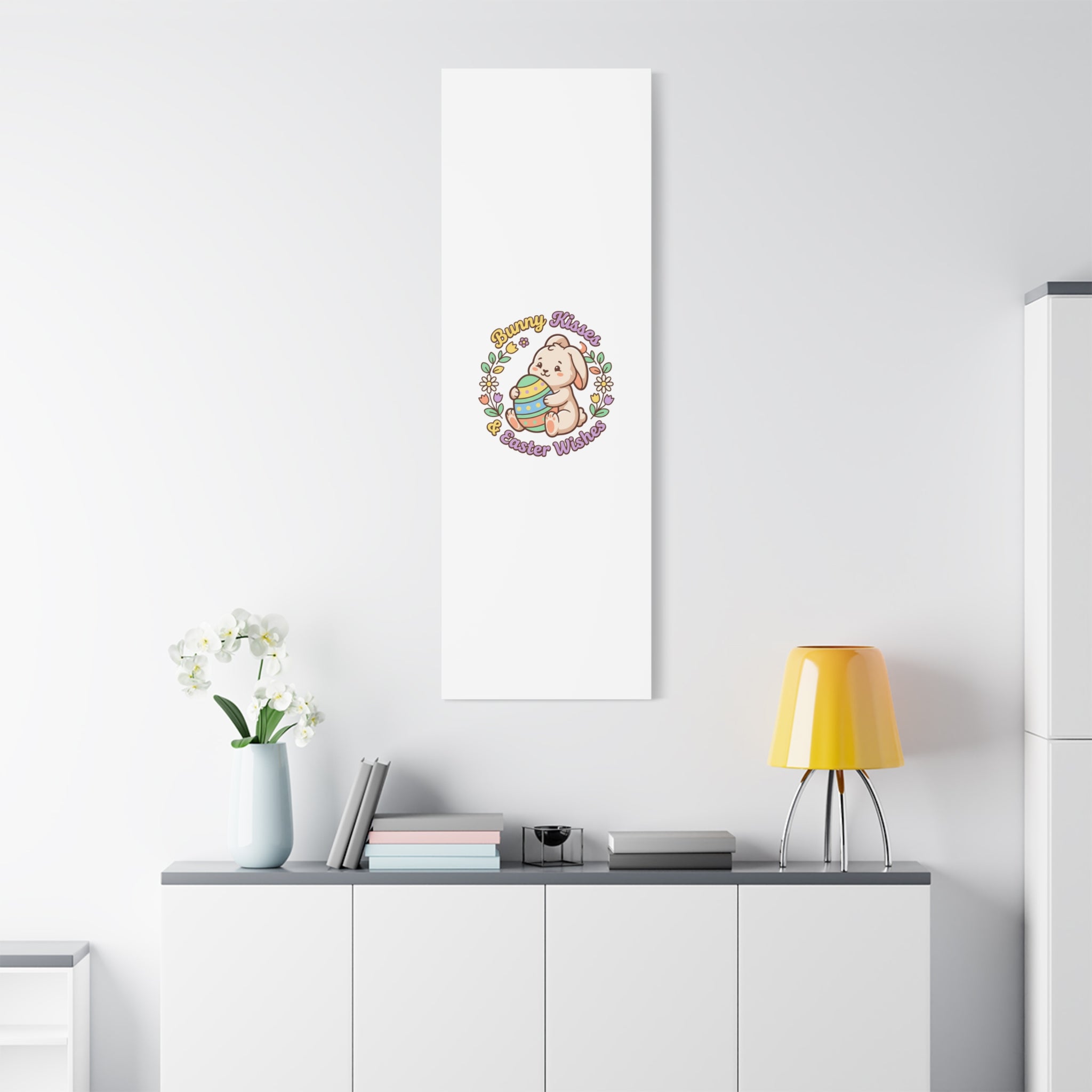 Bunny Kisses Easter Wishes Canvas | Easter Bunny Aesthetic, Pastel Spring