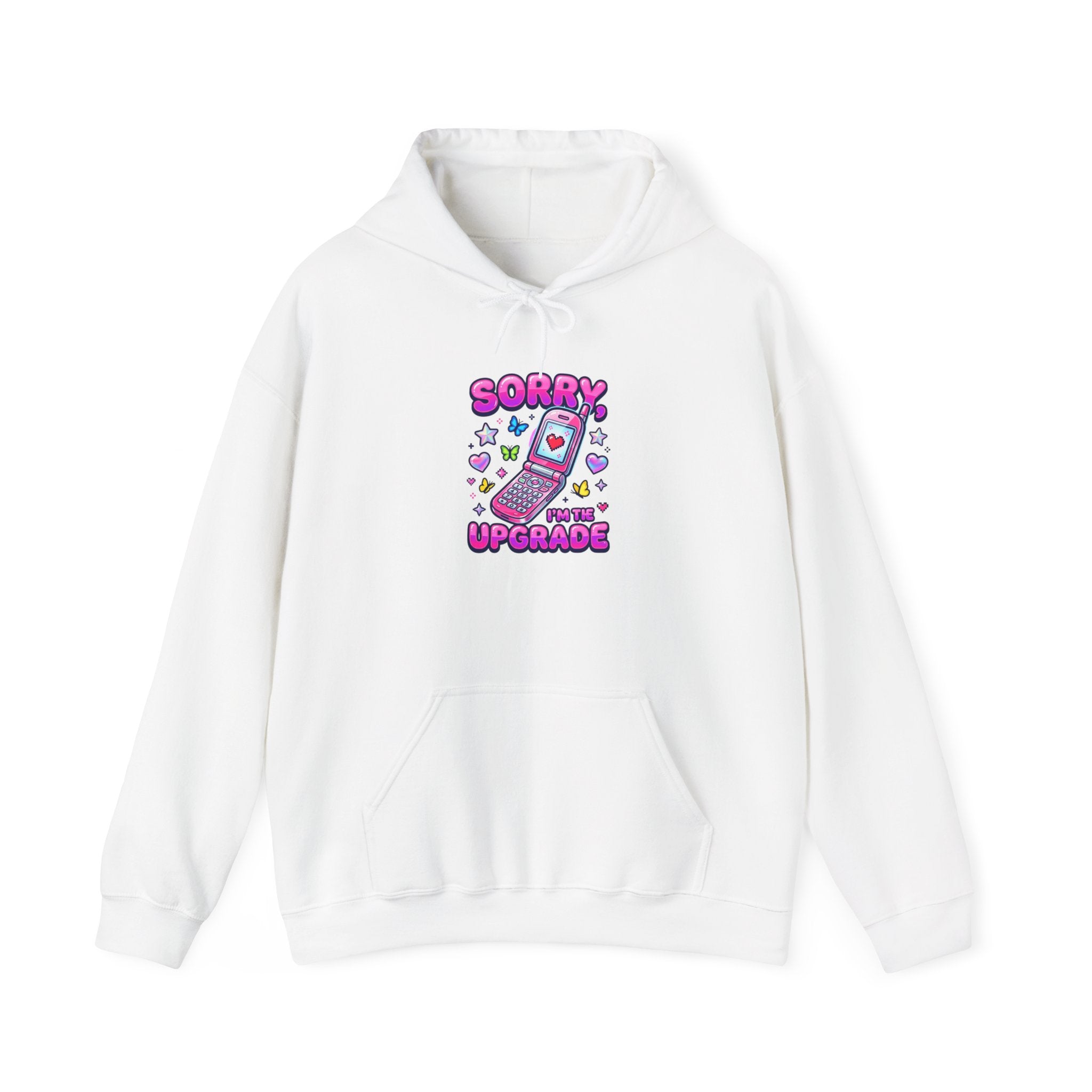 Sorry I Upgraded hoodie, Y2K aesthetic, retro internet graphic