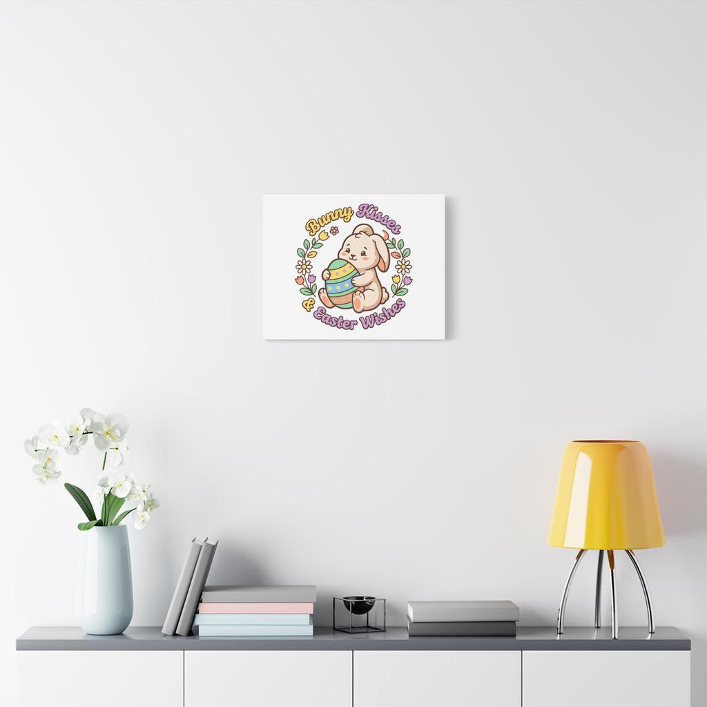 Bunny Kisses Easter Wishes Canvas | Easter Bunny Aesthetic, Pastel Spring