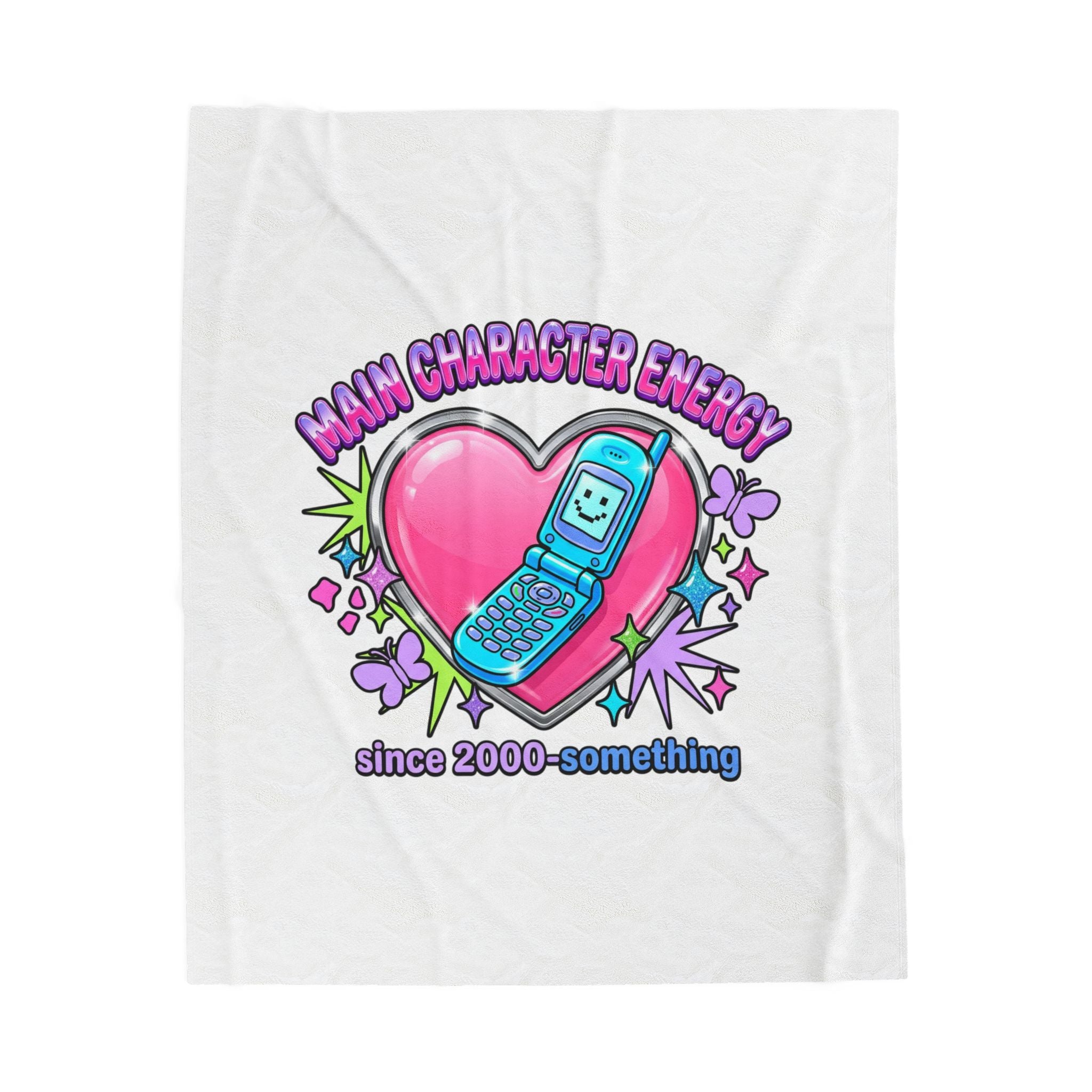 Main Character Energy Velveteen Plush Blanket | Y2K aesthetic, 2000s nostalgia