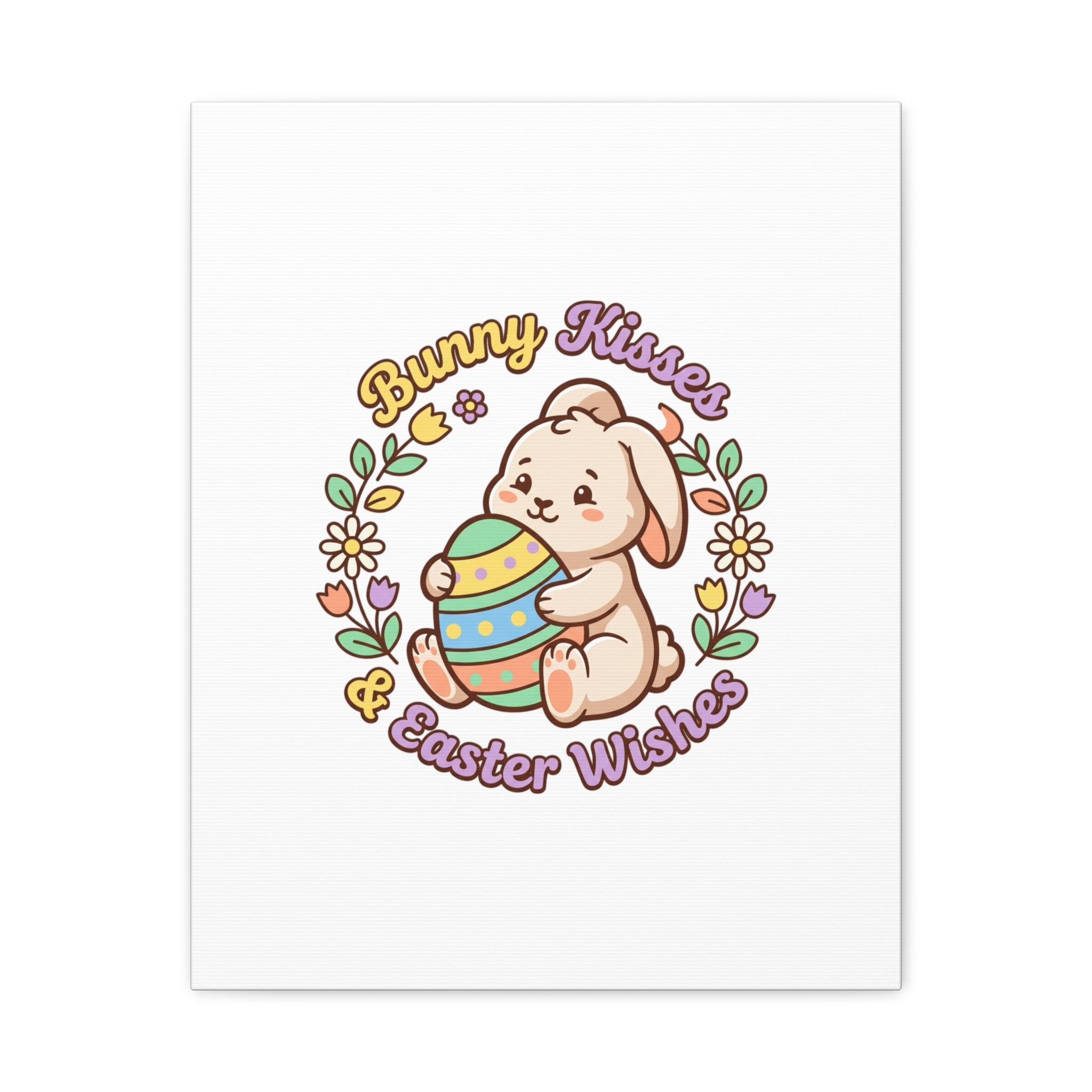 Bunny Kisses Easter Wishes Canvas | Easter Bunny Aesthetic, Pastel Spring