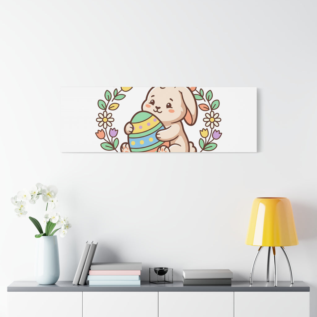 Bunny Kisses Easter Wishes Canvas | Easter Bunny Aesthetic, Pastel Spring