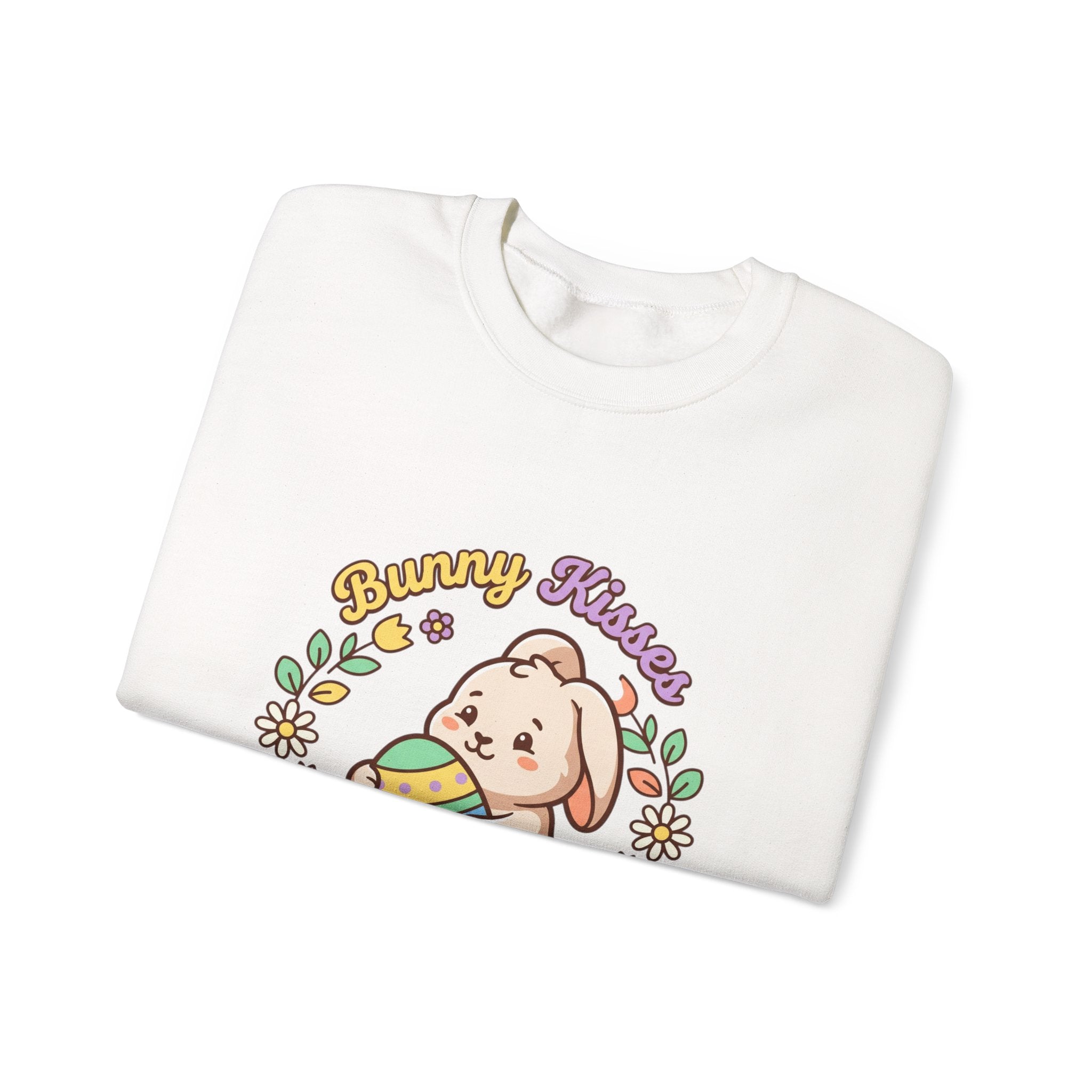 Bunny Kisses Easter Sweatshirt | pastel spring, vintage Easter cottagecore
