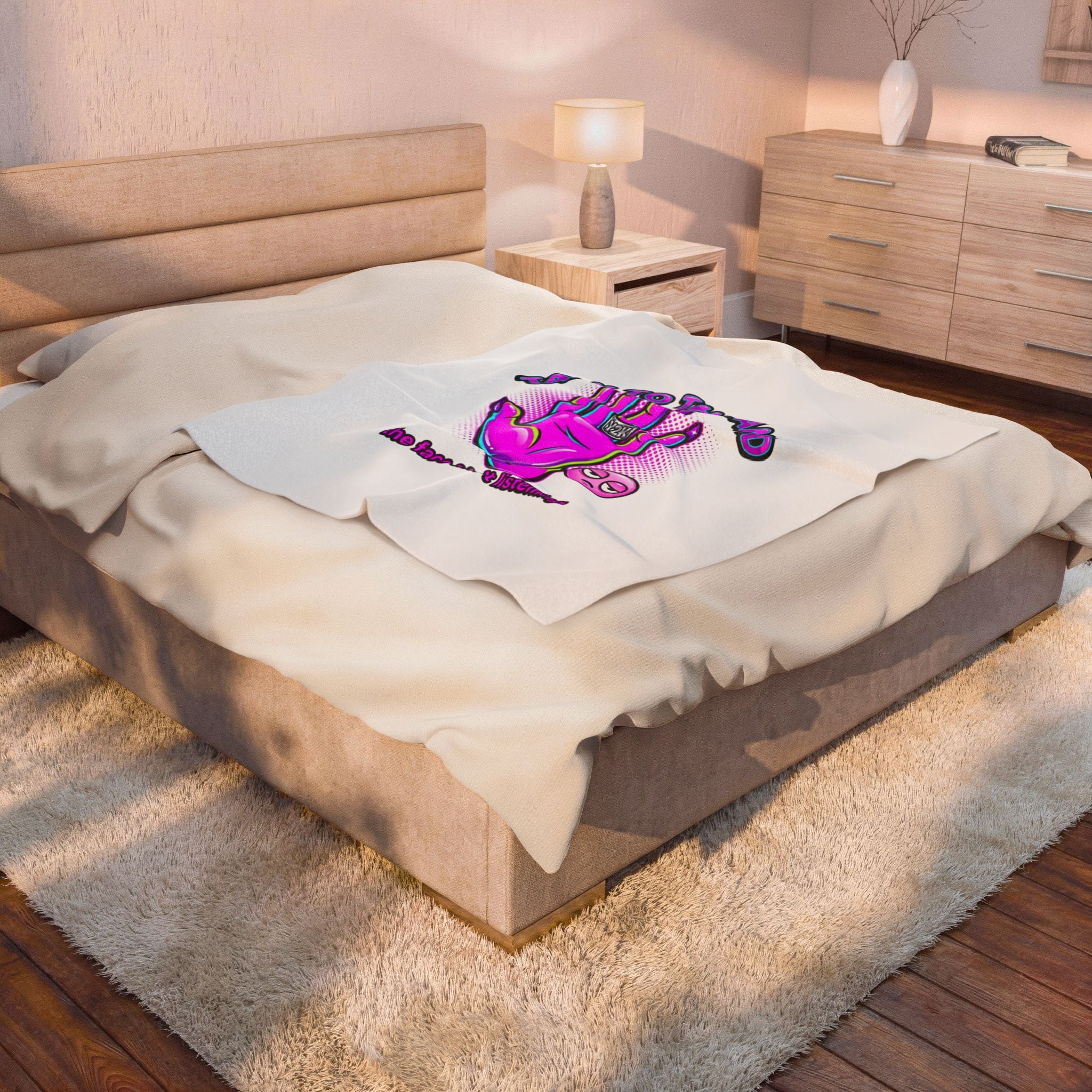 Talk to the Hand Velveteen Blanket | Y2K aesthetic, sassy 2000s vibes