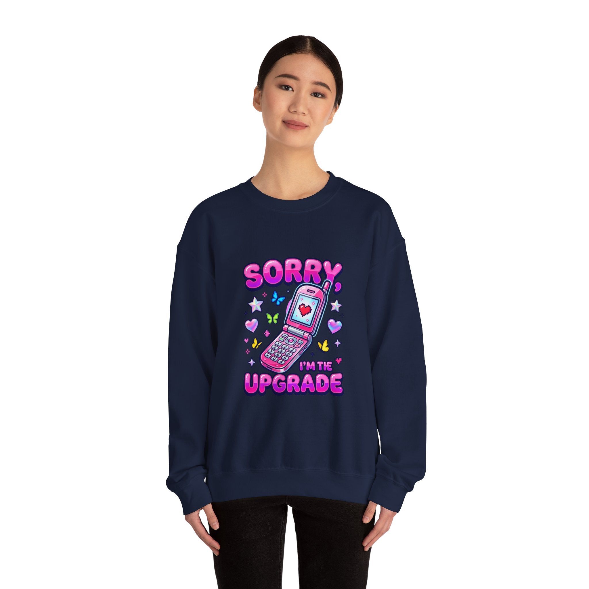 Sorry I'm the Upgrade Sweatshirt | Y2K aesthetic, retro phone graphic