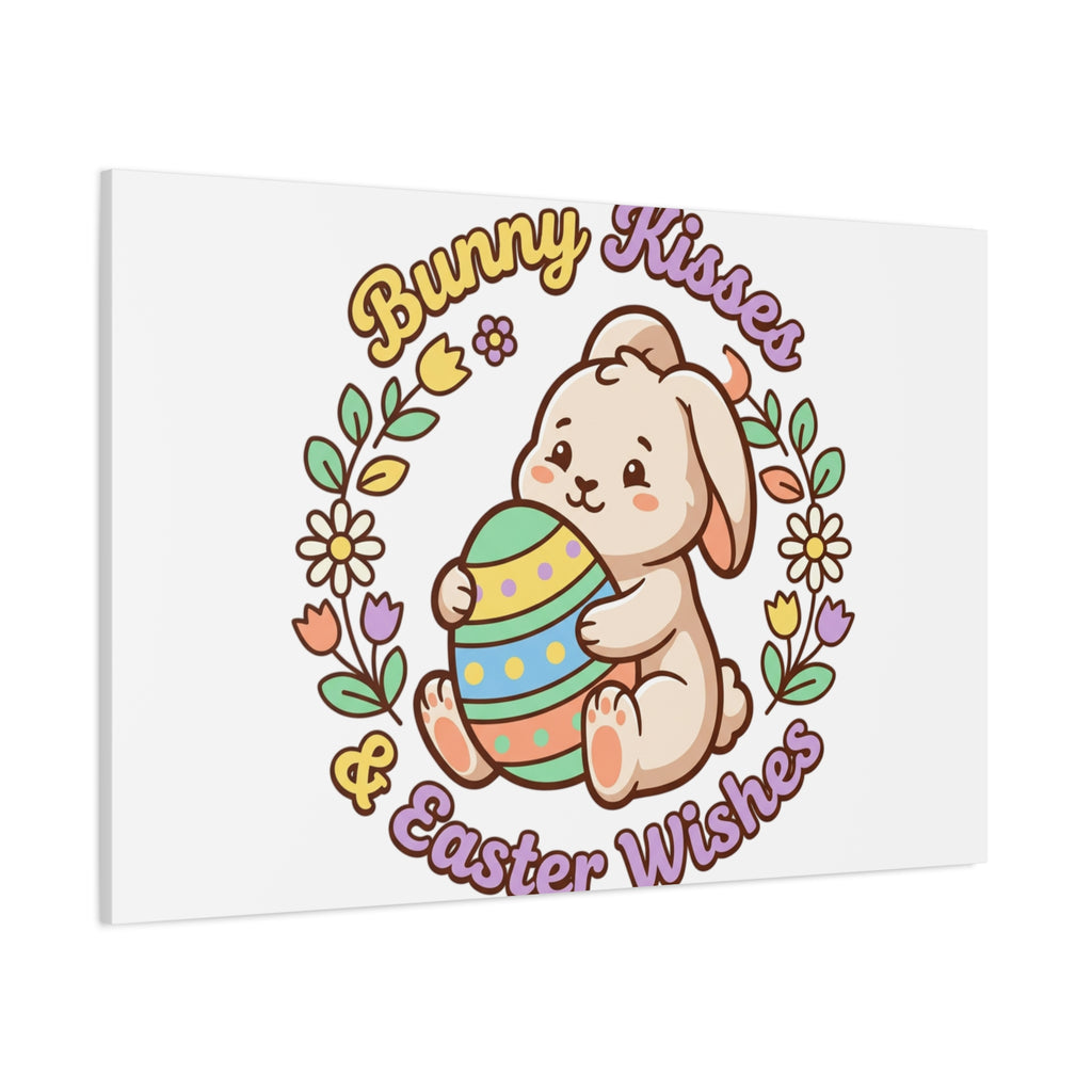 Bunny Kisses Easter Wishes Canvas | Easter Bunny Aesthetic, Pastel Spring