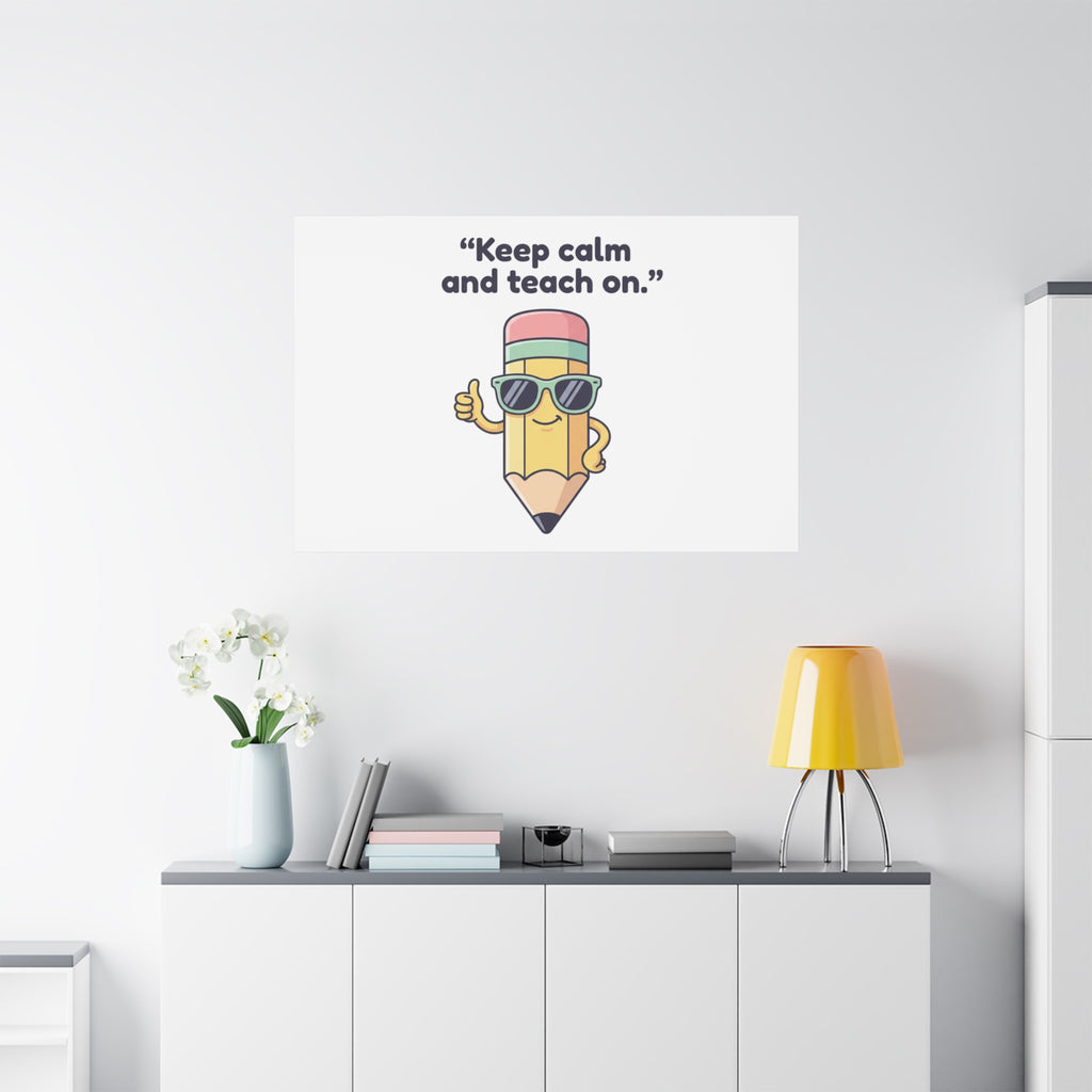 Keep Calm and Teach On Pencil Canvas, Teacher Appreciation, Teacher Life