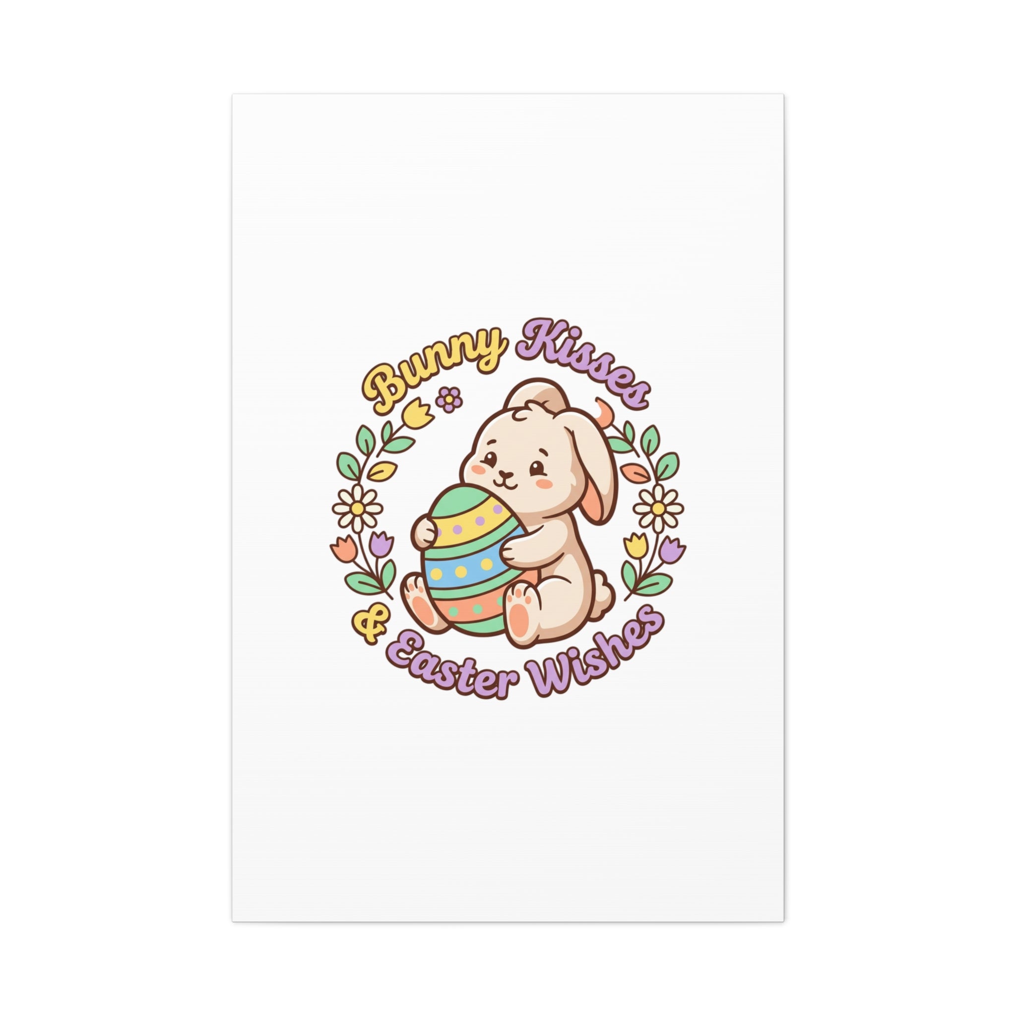 Bunny Kisses Easter Wishes Canvas | Easter Bunny Aesthetic, Pastel Spring