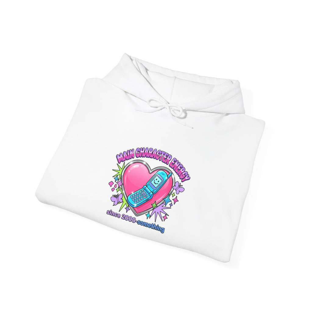 Flirty Y2K Heart Graphic Hoodie | 2000s Aesthetic, Retro Internet