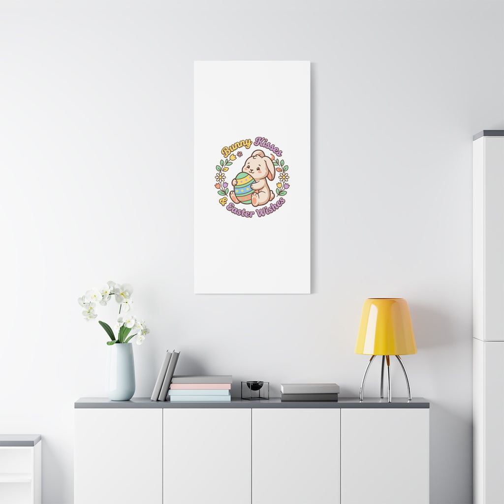 Bunny Kisses Easter Wishes Canvas | Easter Bunny Aesthetic, Pastel Spring