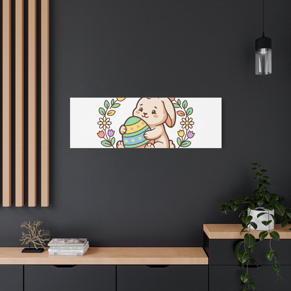 Bunny Kisses Easter Wishes Canvas | Easter Bunny Aesthetic, Pastel Spring