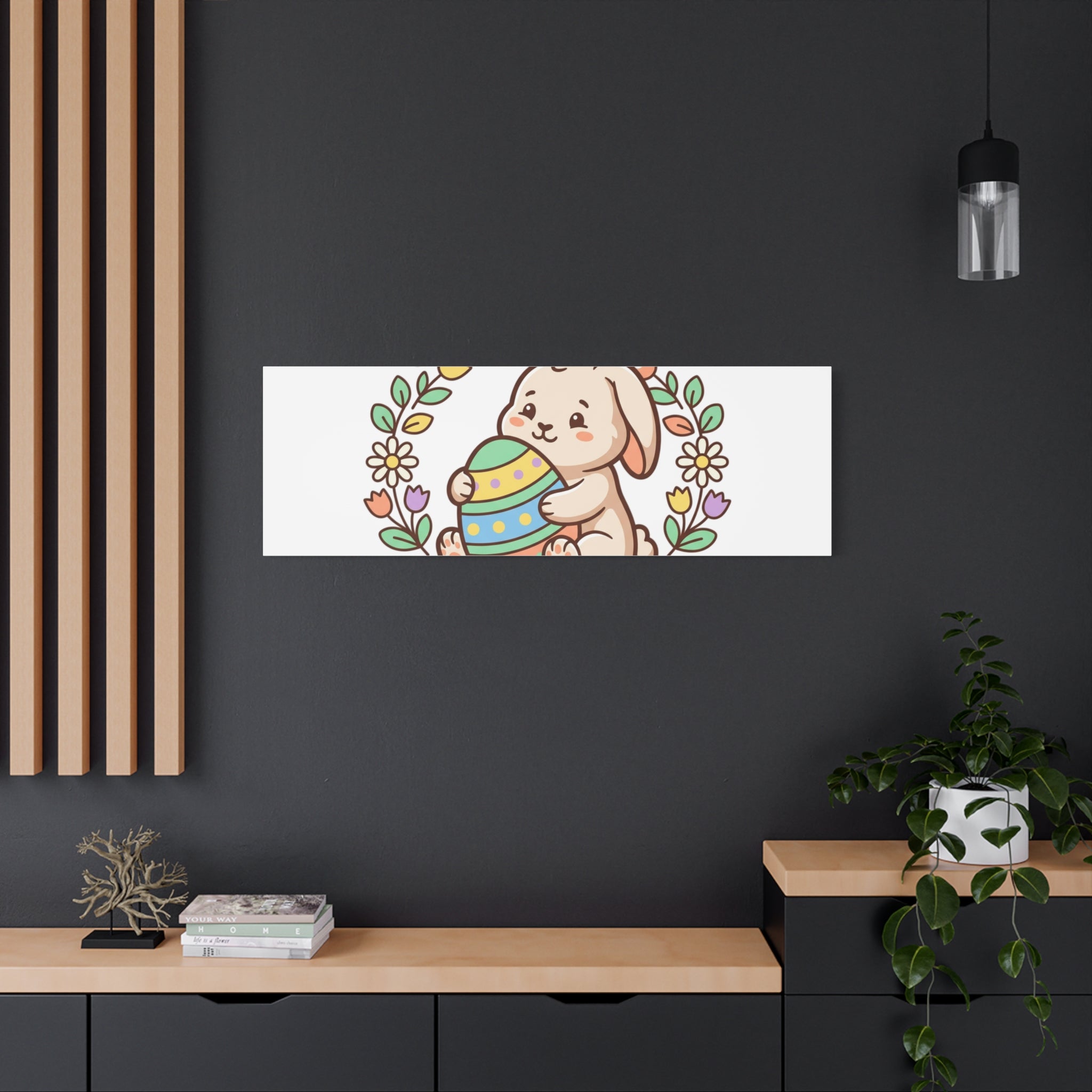 Bunny Kisses Easter Wishes Canvas | Easter Bunny Aesthetic, Pastel Spring