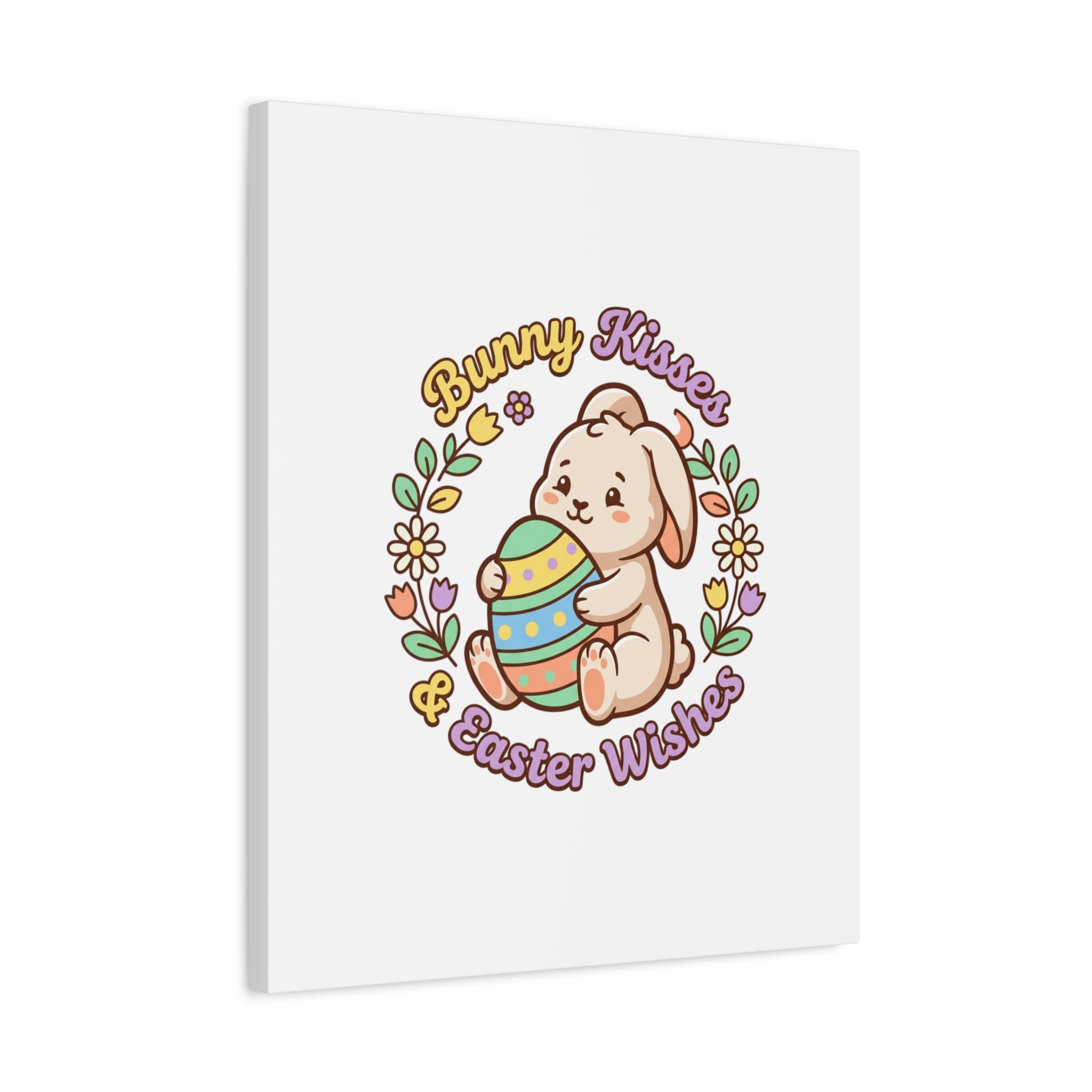 Bunny Kisses Easter Wishes Canvas | Easter Bunny Aesthetic, Pastel Spring