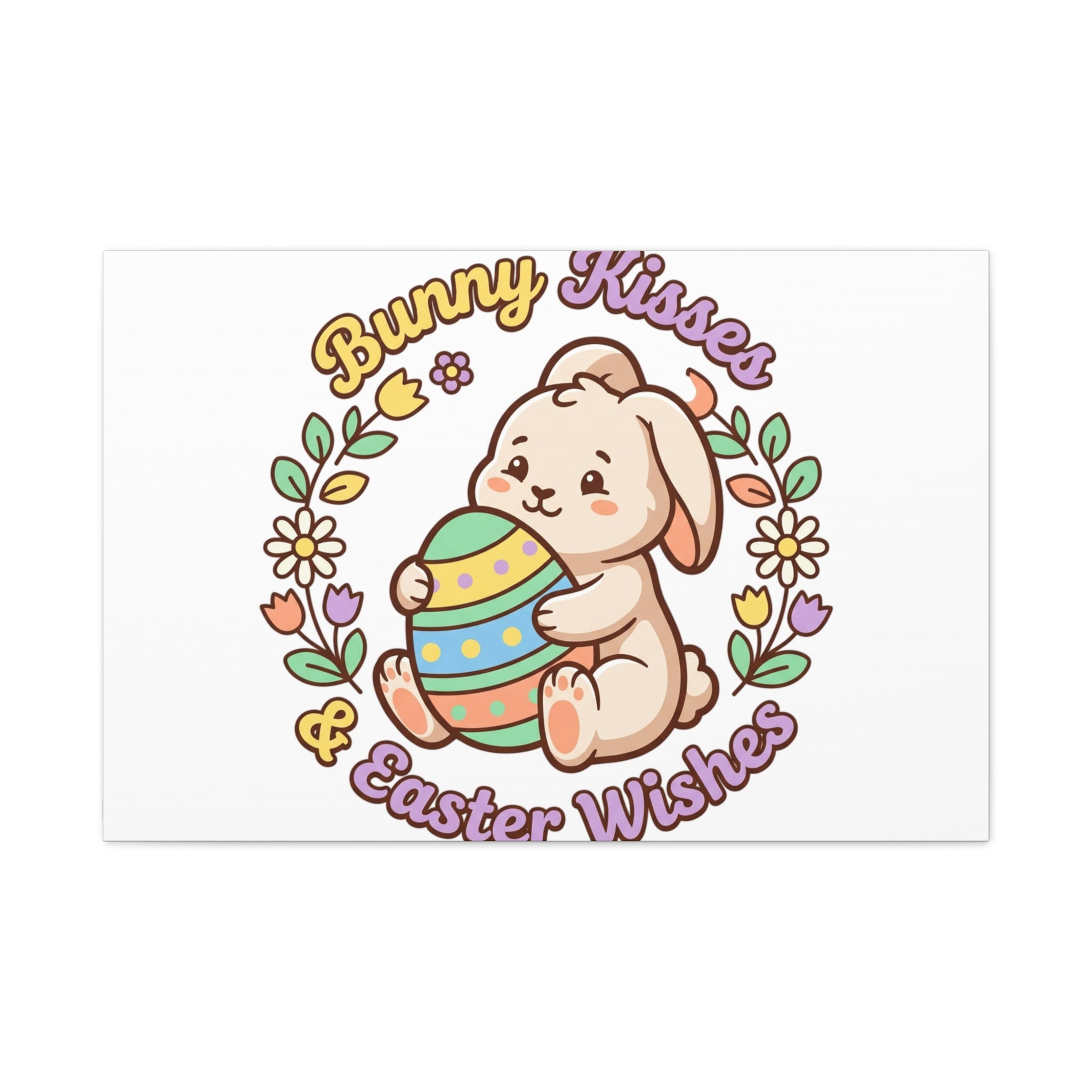 Bunny Kisses Easter Wishes Canvas | Easter Bunny Aesthetic, Pastel Spring