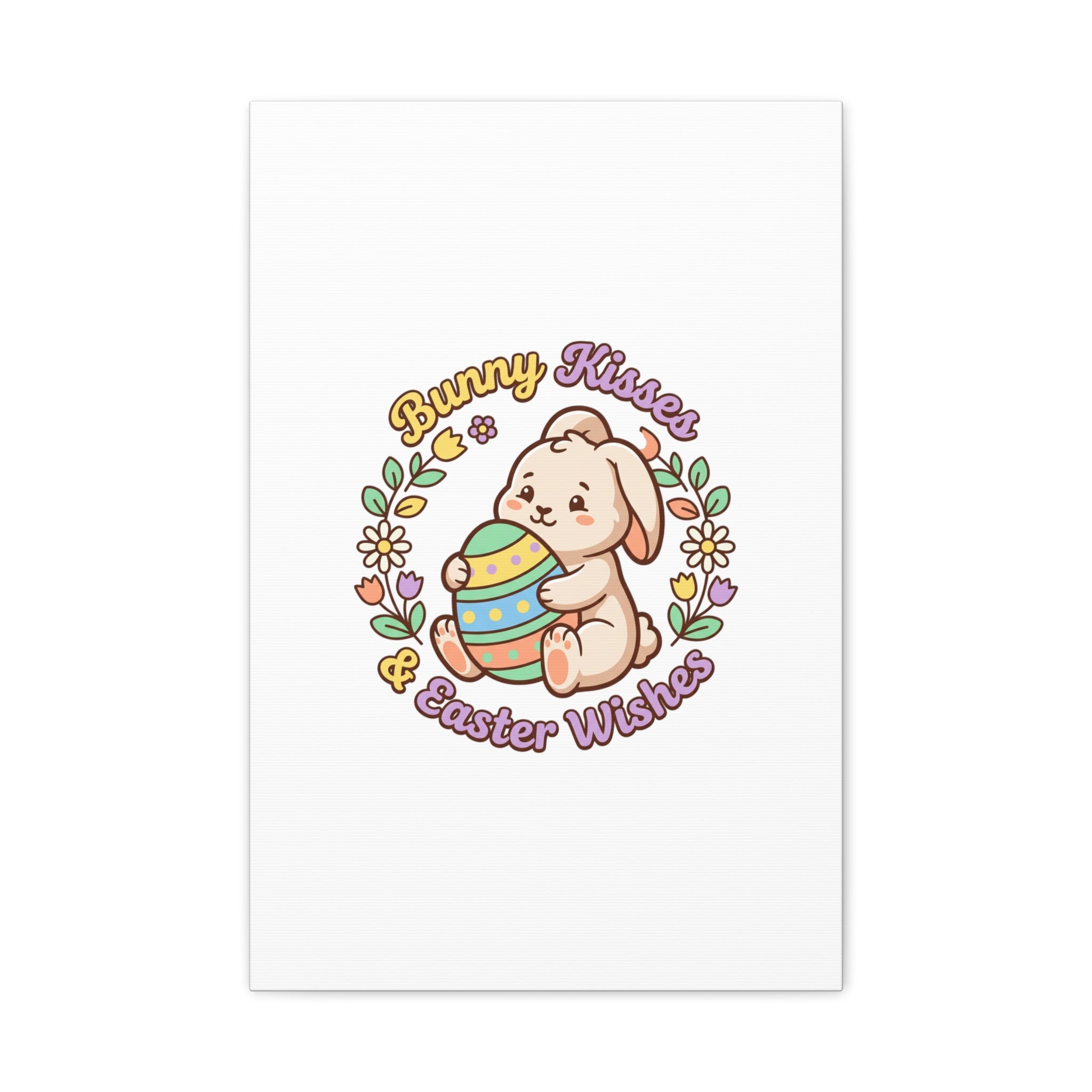 Bunny Kisses Easter Wishes Canvas | Easter Bunny Aesthetic, Pastel Spring
