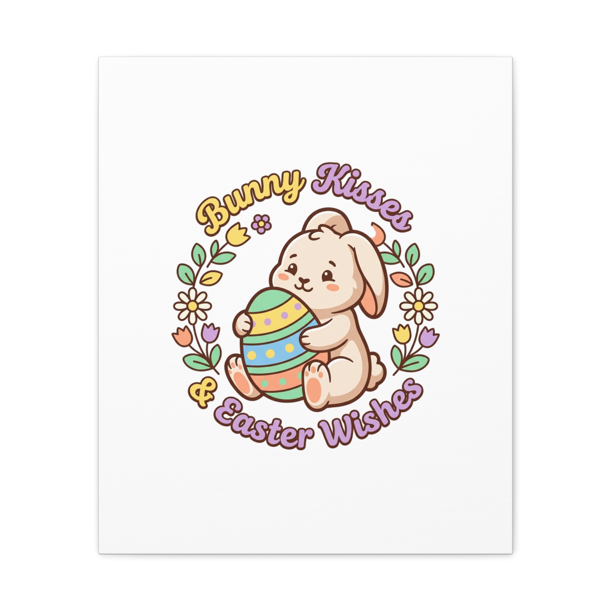 Bunny Kisses Easter Wishes Canvas | Easter Bunny Aesthetic, Pastel Spring