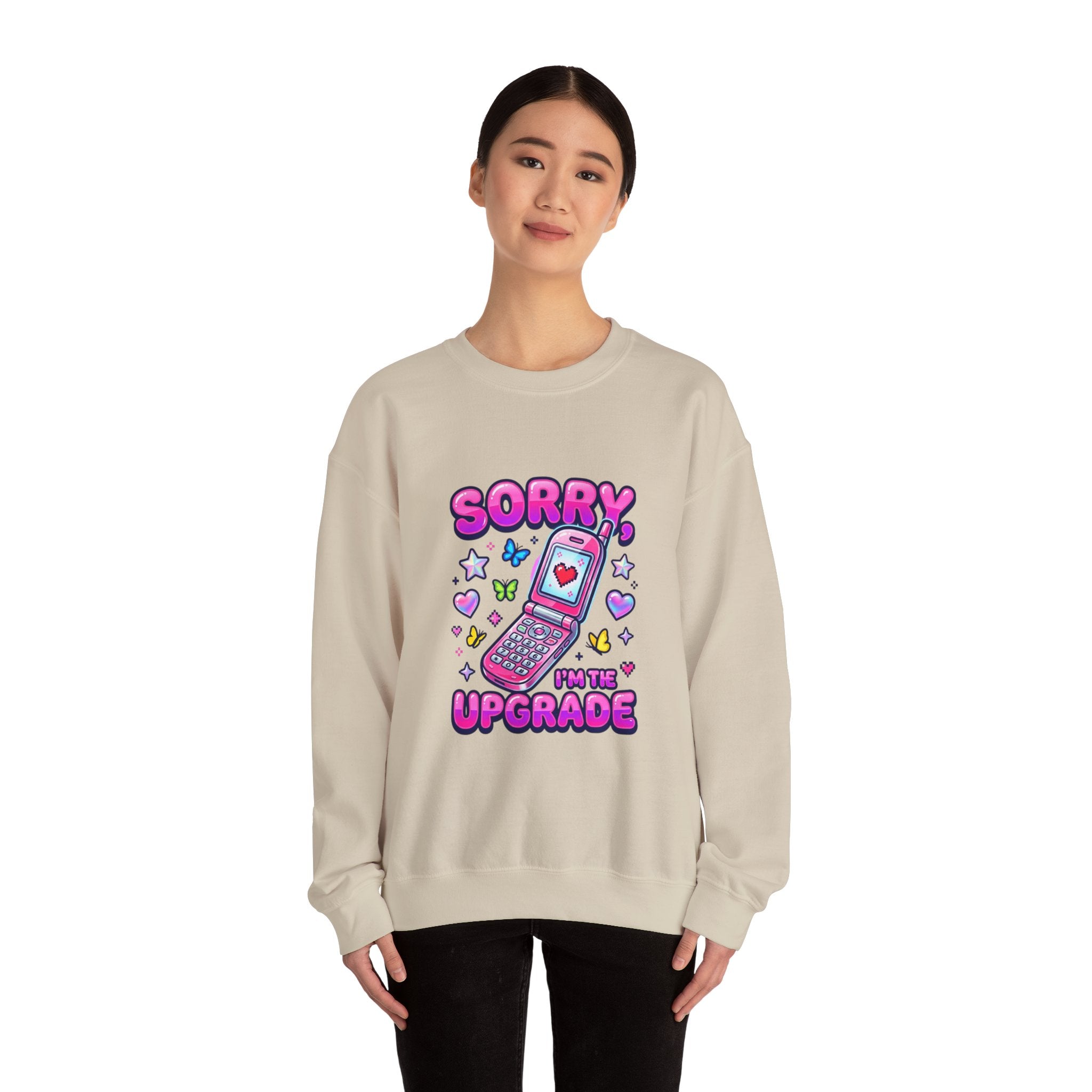 Sorry I'm the Upgrade Sweatshirt | Y2K aesthetic, retro phone graphic