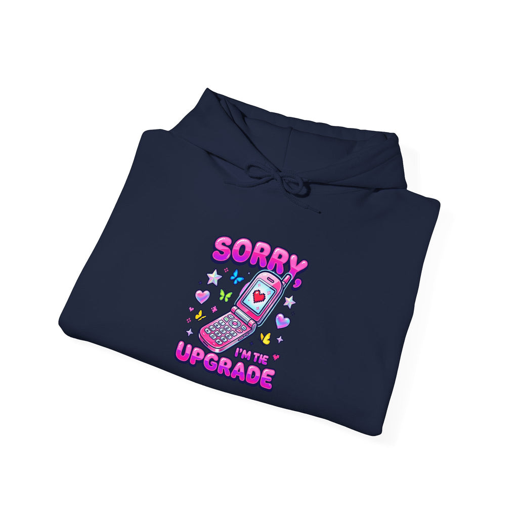 Sorry I Upgraded hoodie, Y2K aesthetic, retro internet graphic